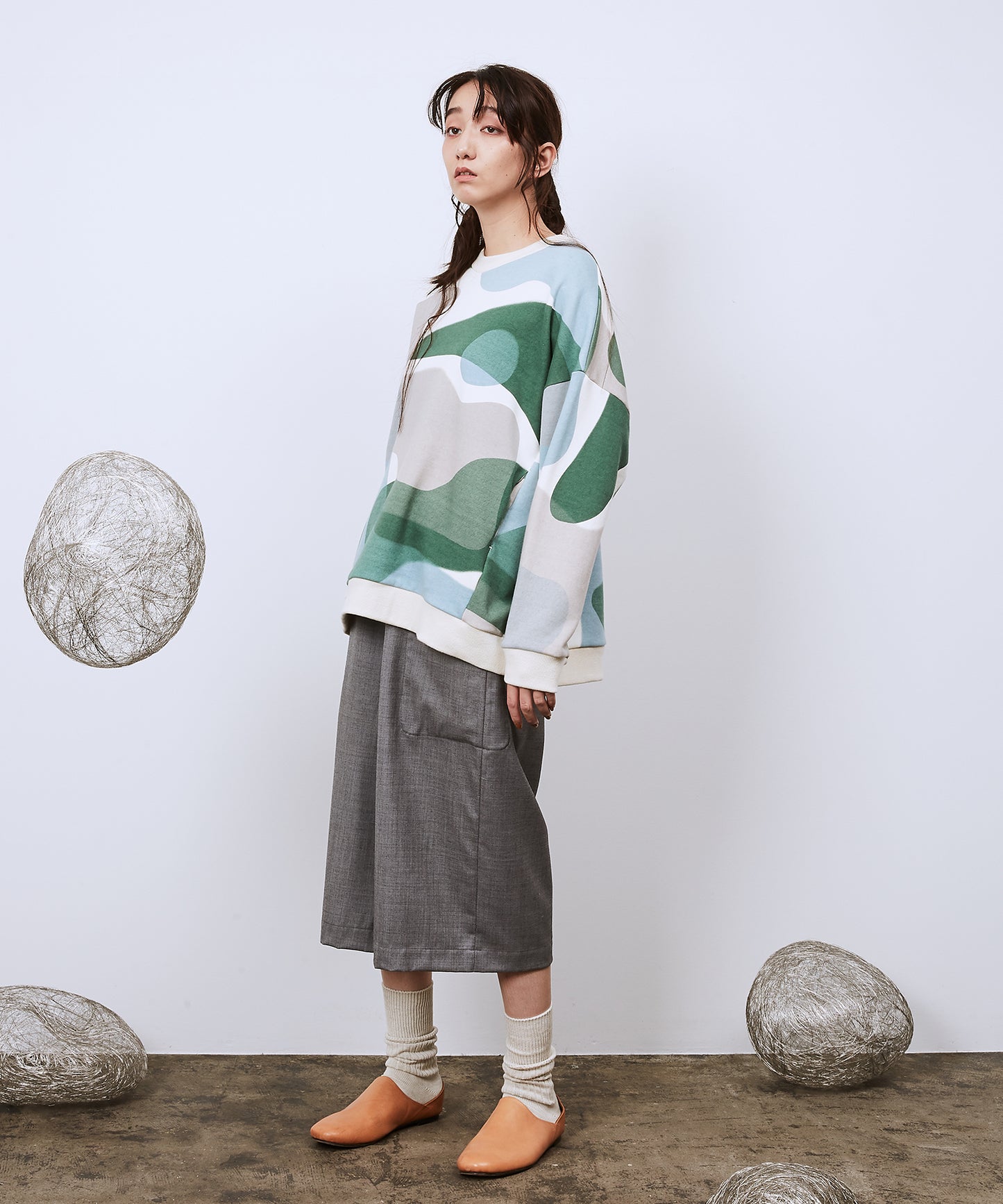 リキッドバブルラップリブワイドSWシャツ
