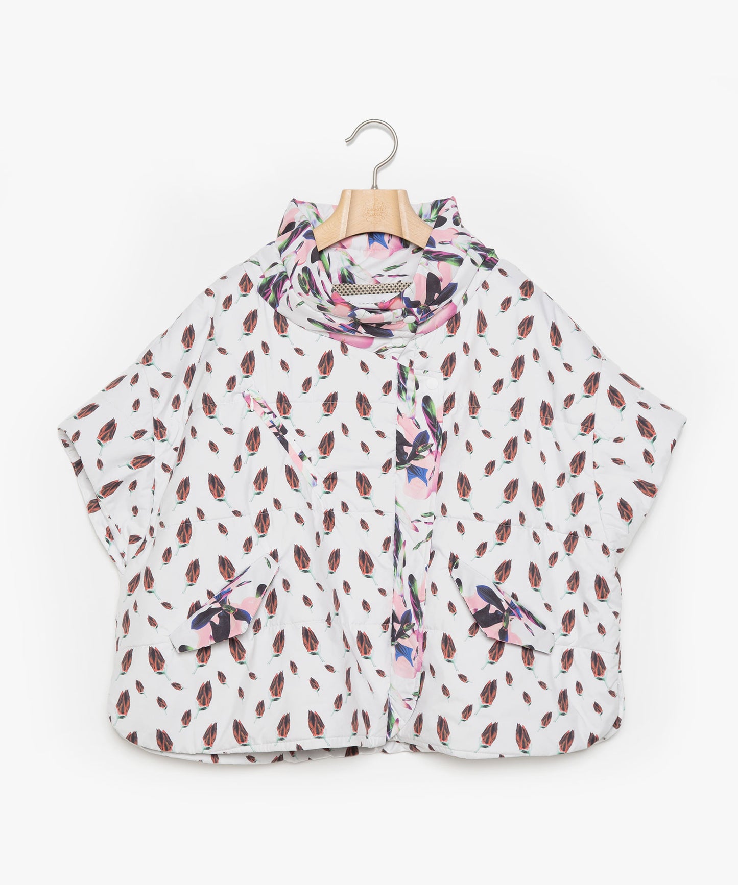 Flower Down Poncho Jacket