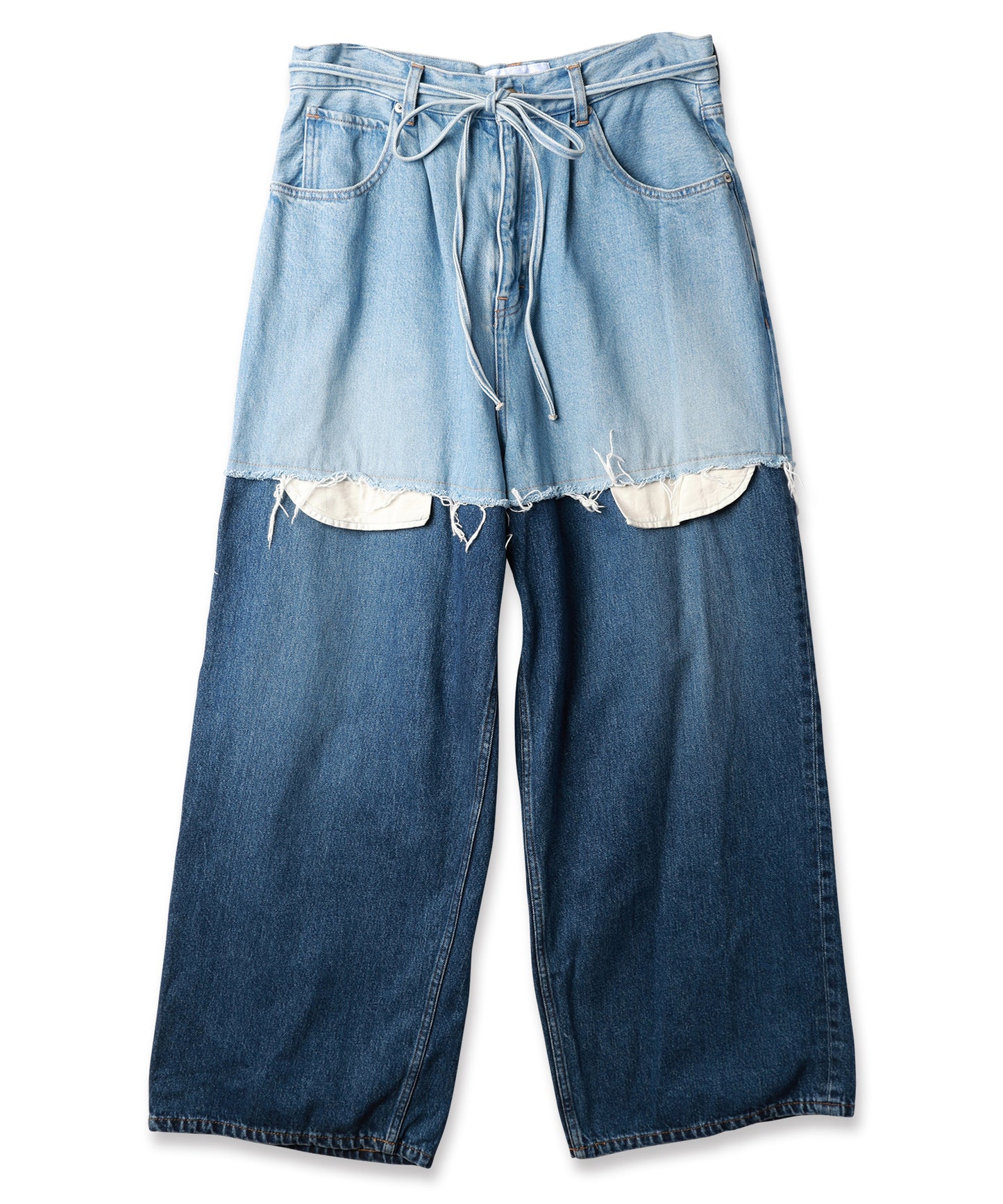 LAYERED DENIM PANTS