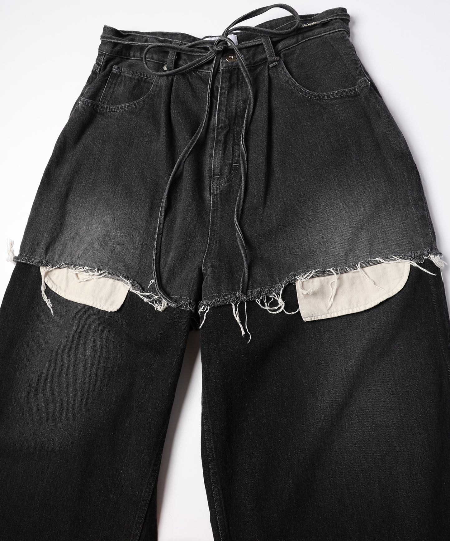 LAYERED DENIM PANTS