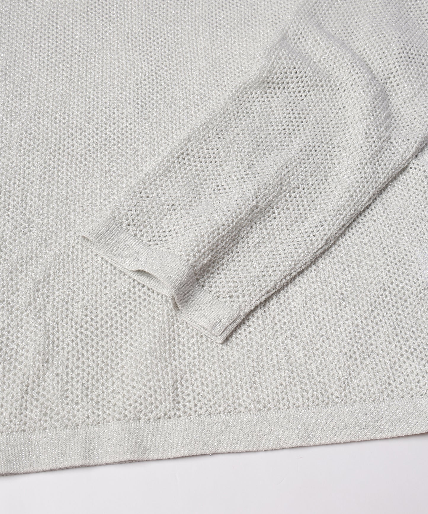 MESH LAME PULLOVER KNIT