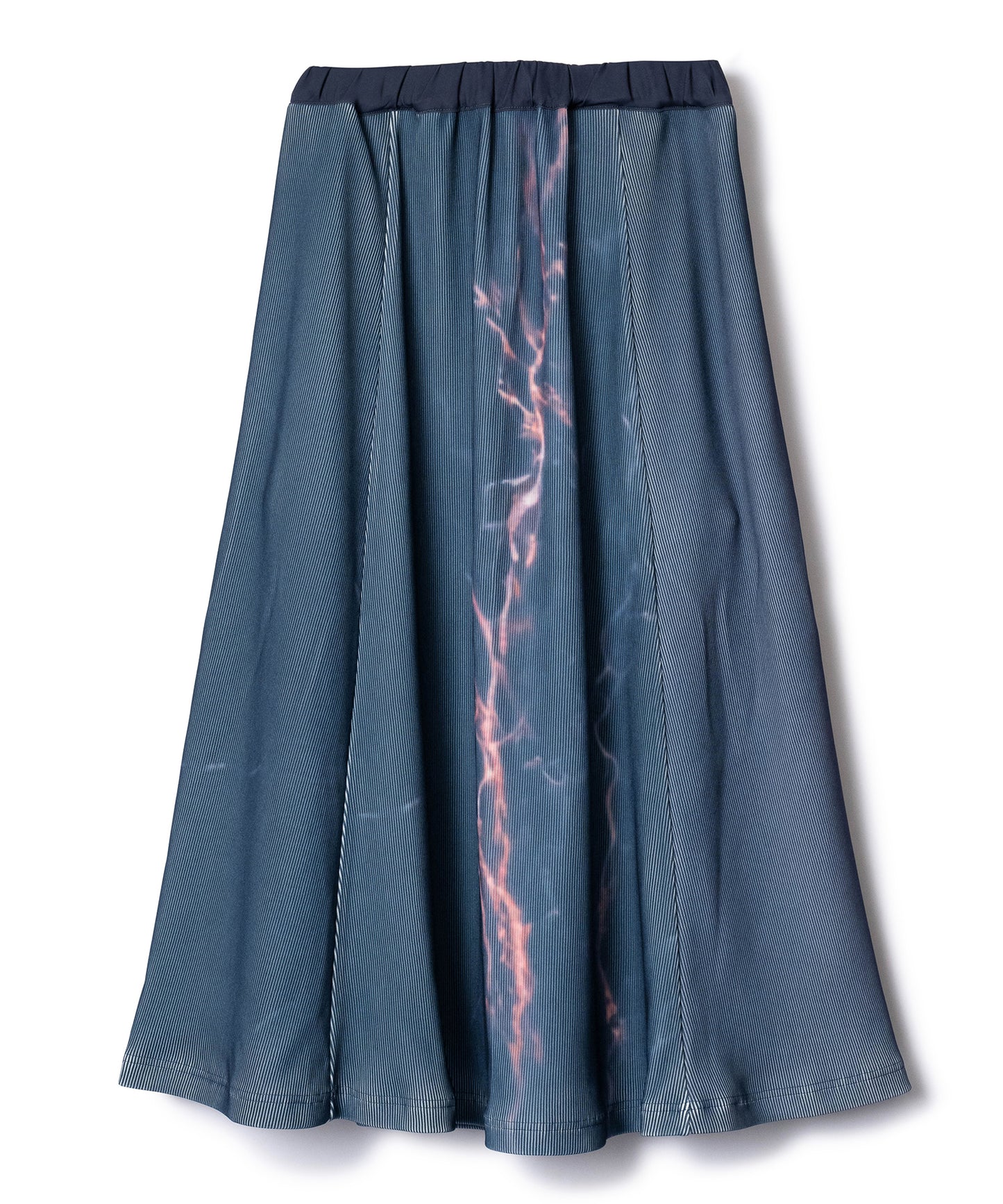 PRINT RIB FLARE SKIRT