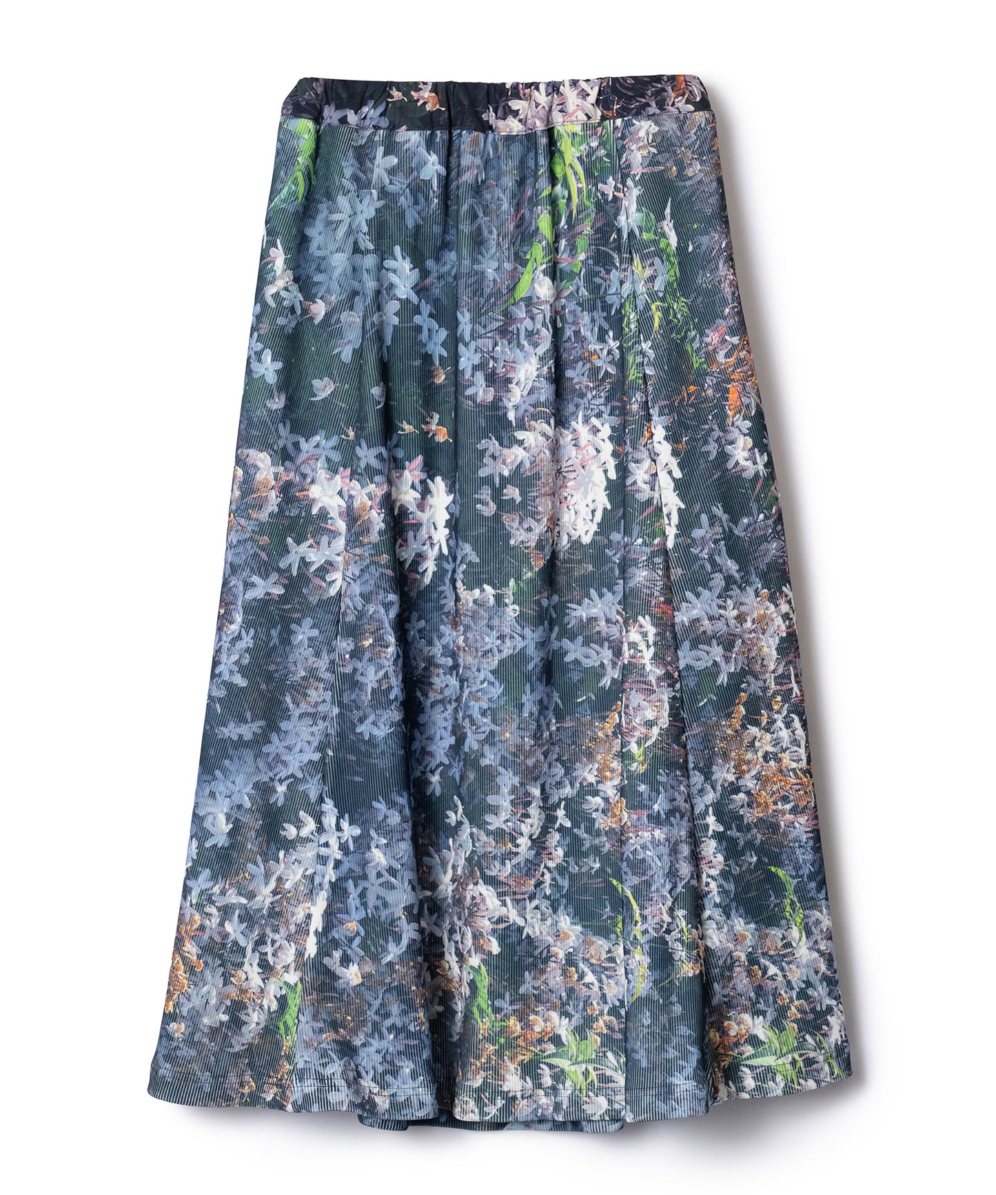 PRINT RIB FLARE SKIRT