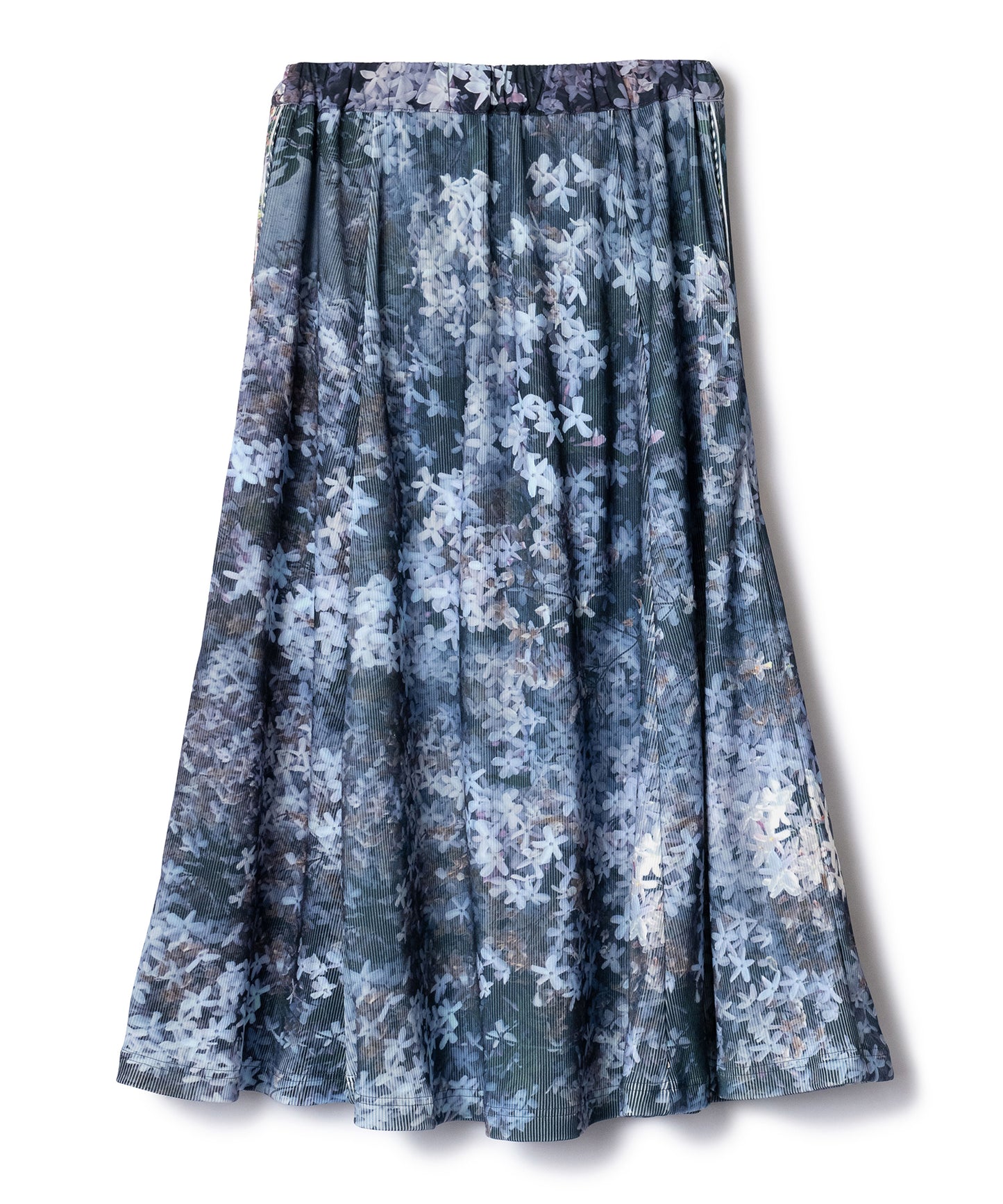 PRINT RIB FLARE SKIRT