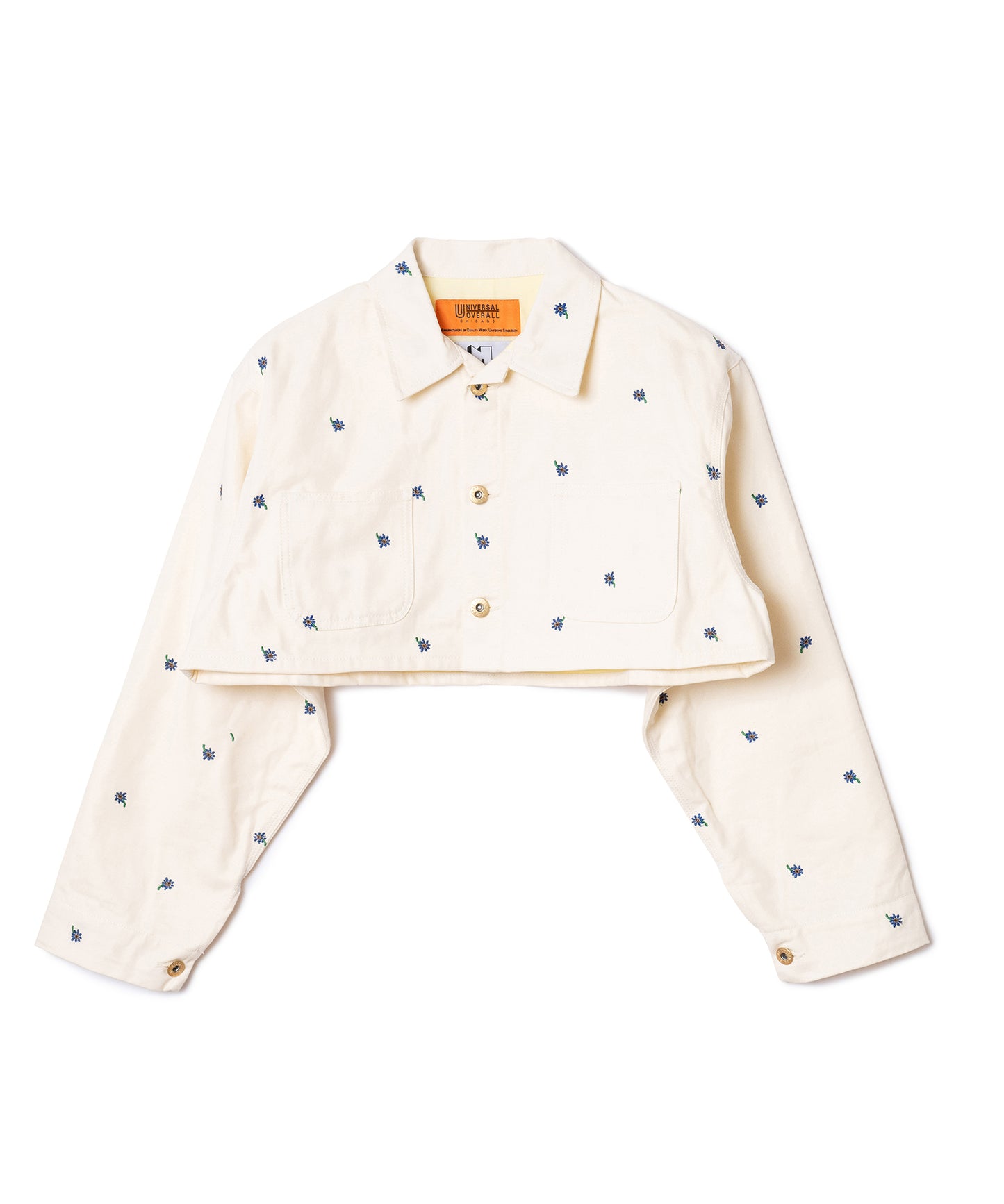 FLOWER EMBROIDERY SHORT COVERALL ( feat.UNIVERSALOVERALL)