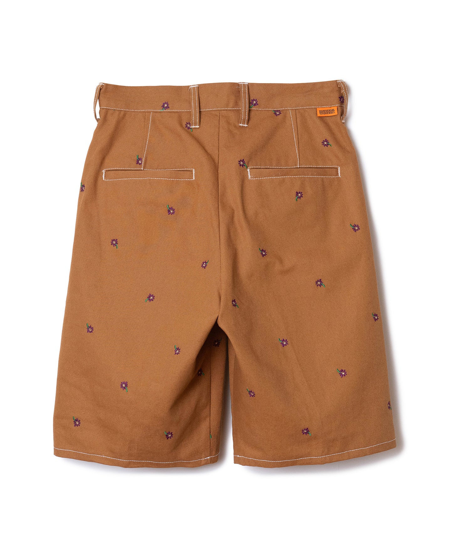 FLOWER EMBROIDERY TUCK SHORTS( feat.UNIVERSALOVERALL)