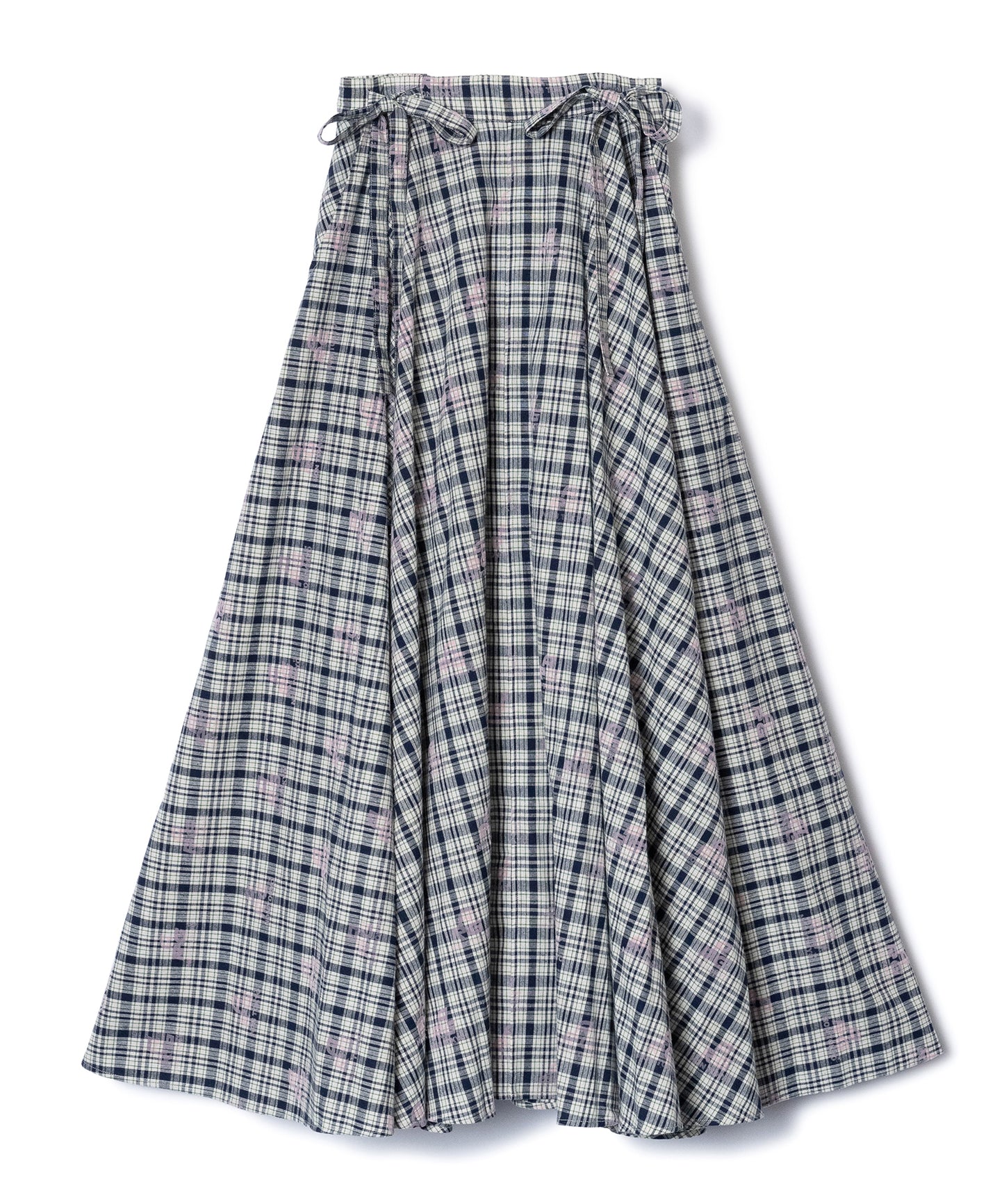 FLOCKED PRINT LONG SKIRT