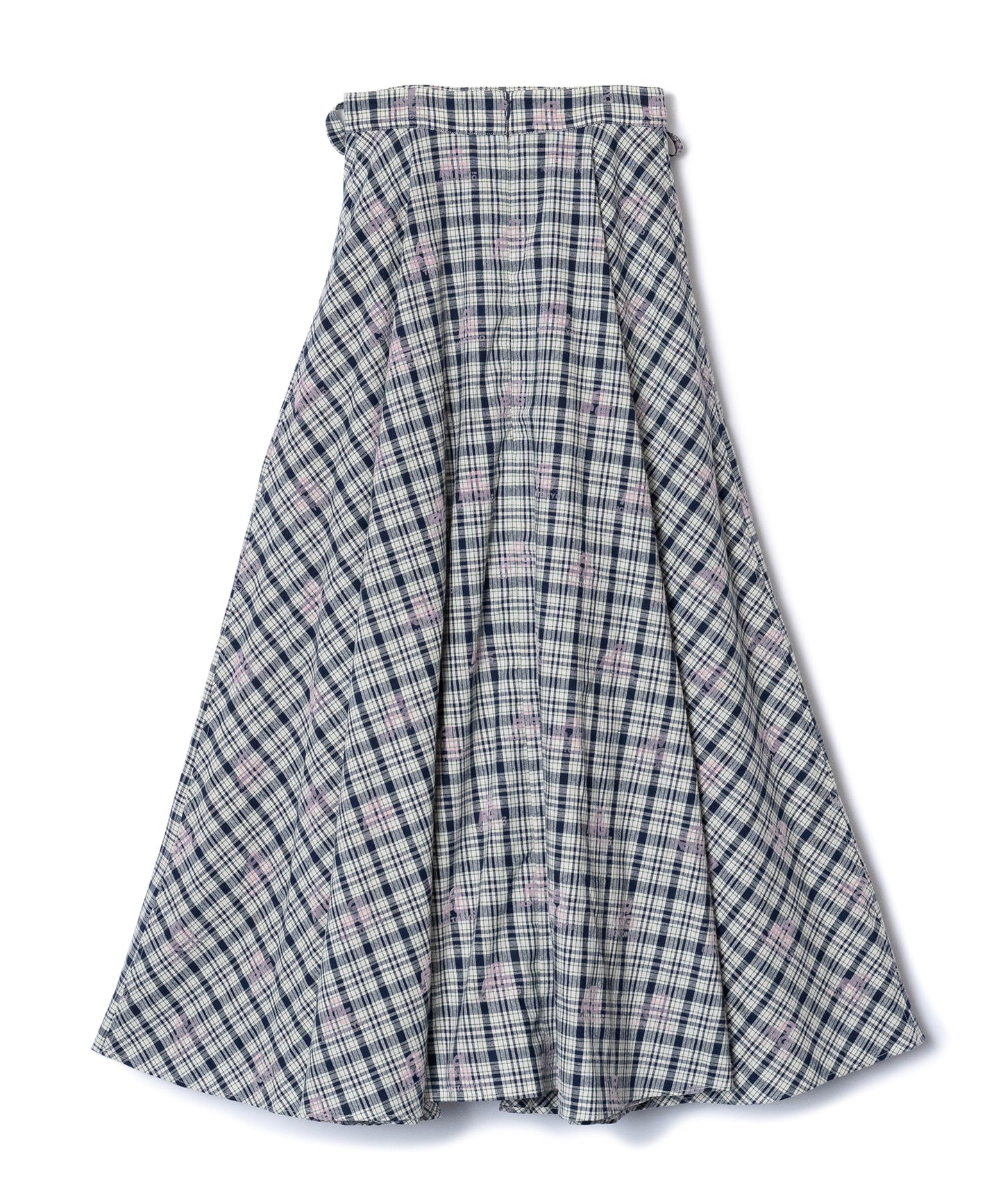 FLOCKED PRINT LONG SKIRT