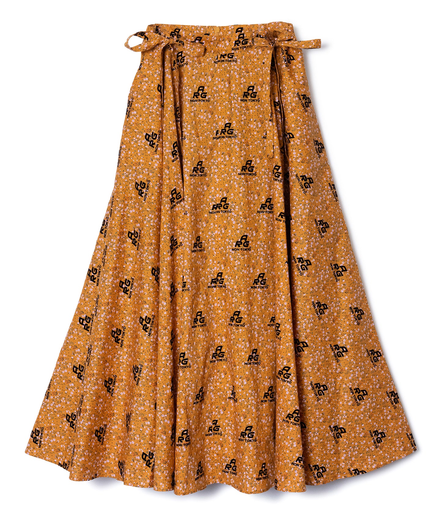 FLOCKED PRINT LONG SKIRT