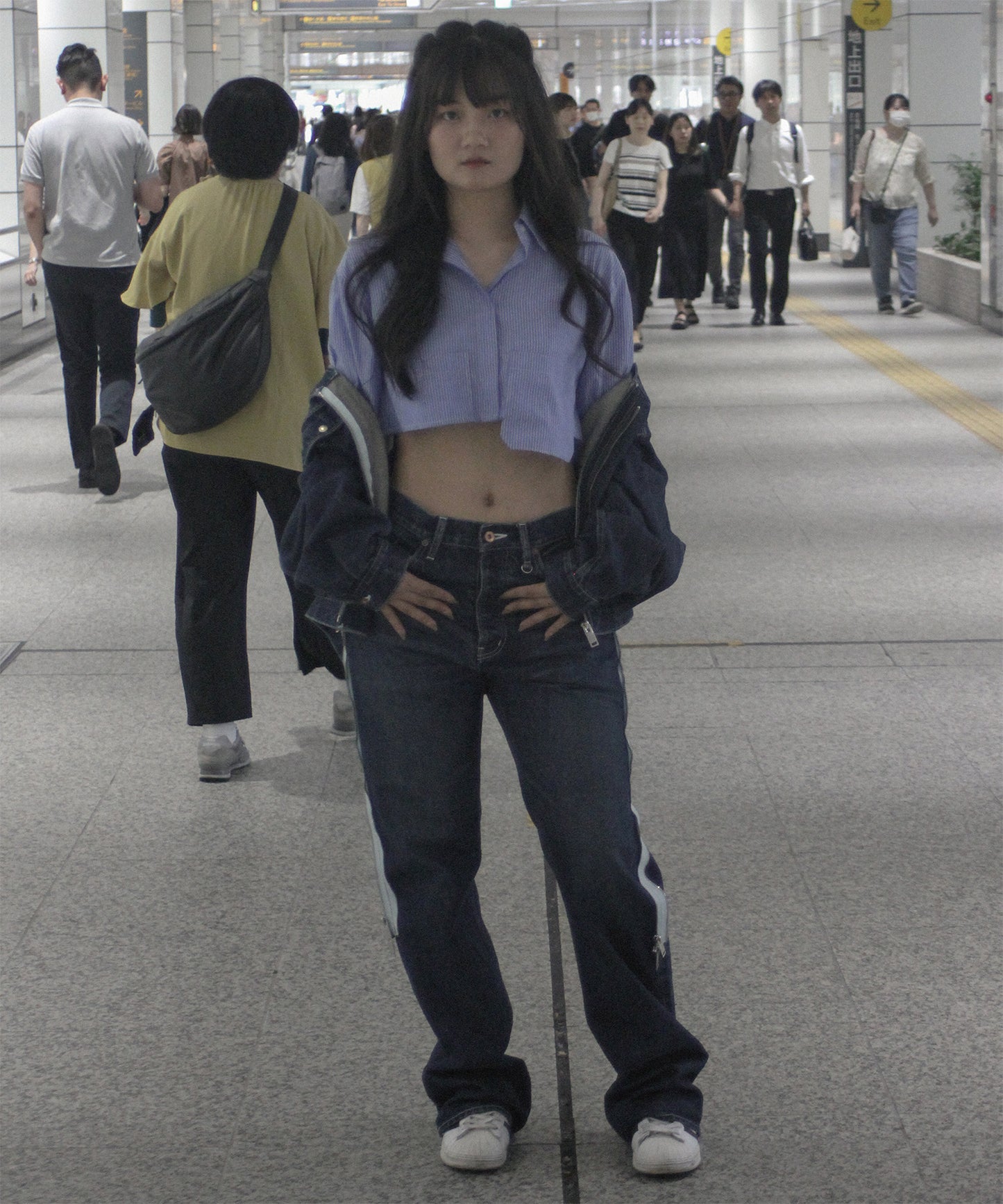 TWO-IN-ONE DENIM PANTS