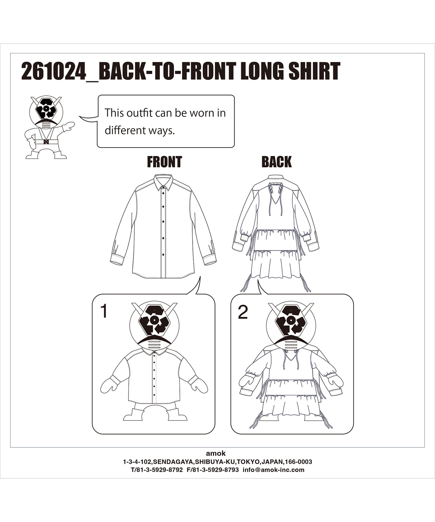 BACK-TO-FRONT LONG SHIRT