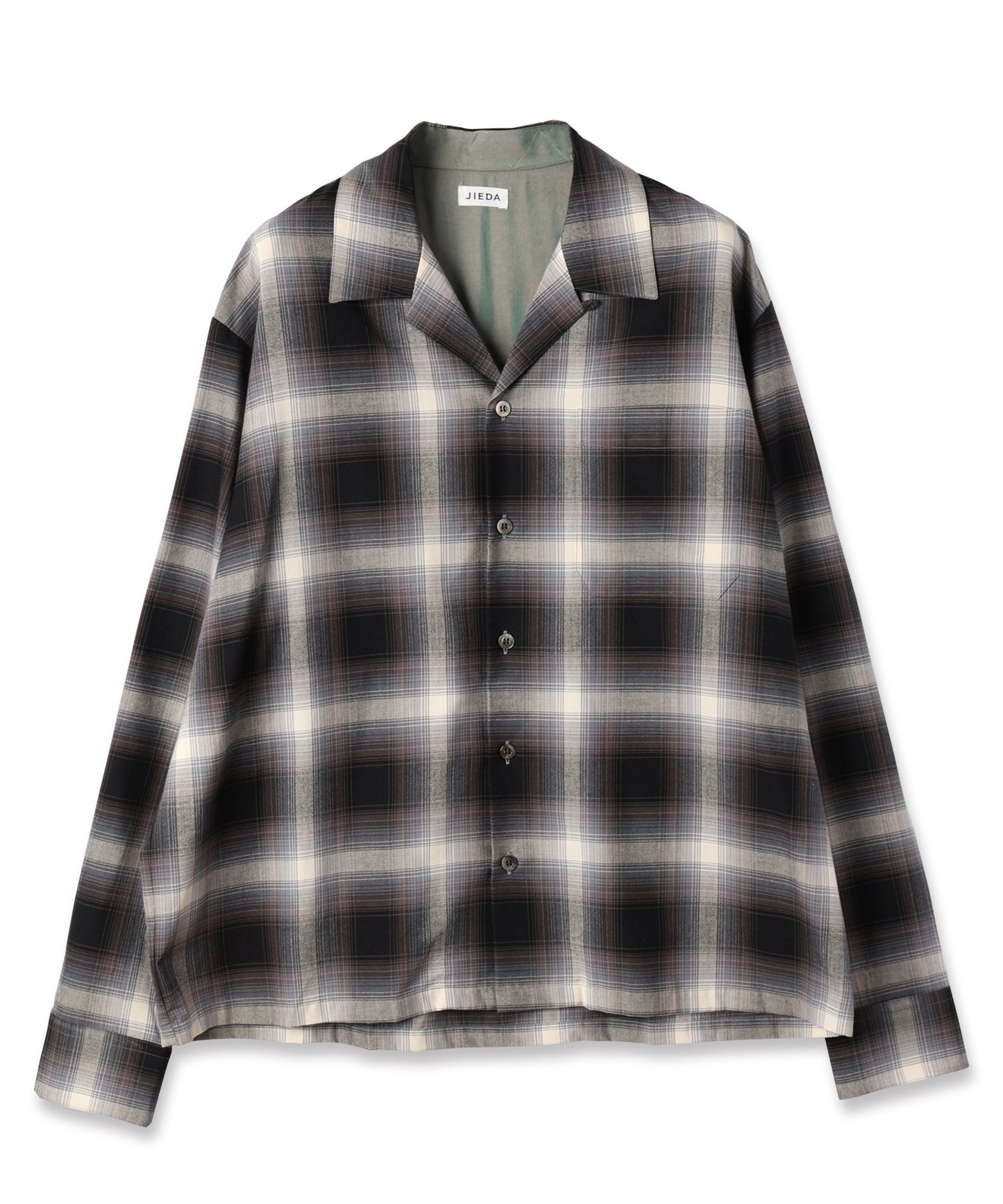 CHECK OPEN COLLAR SHIRT