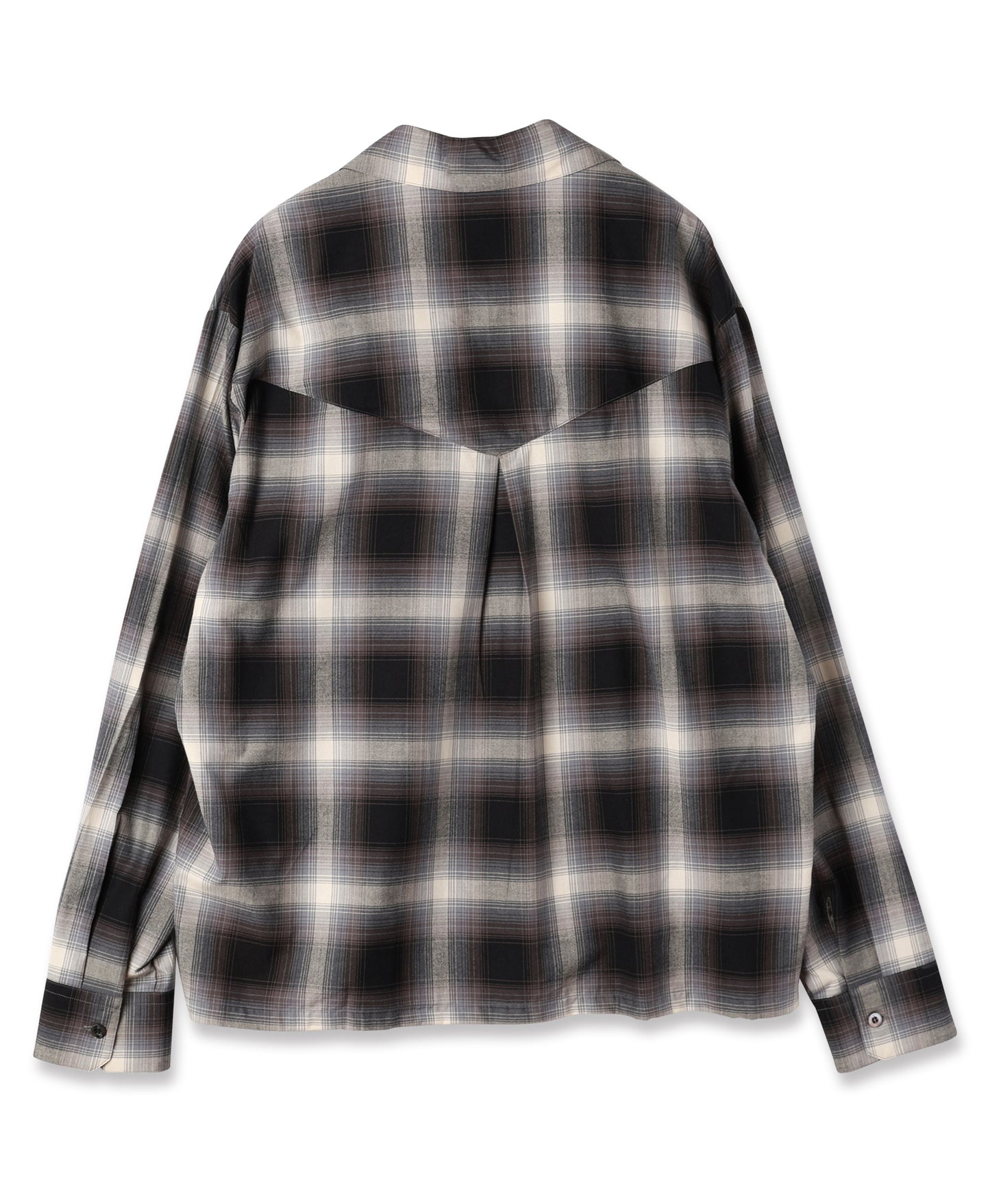 CHECK OPEN COLLAR SHIRT