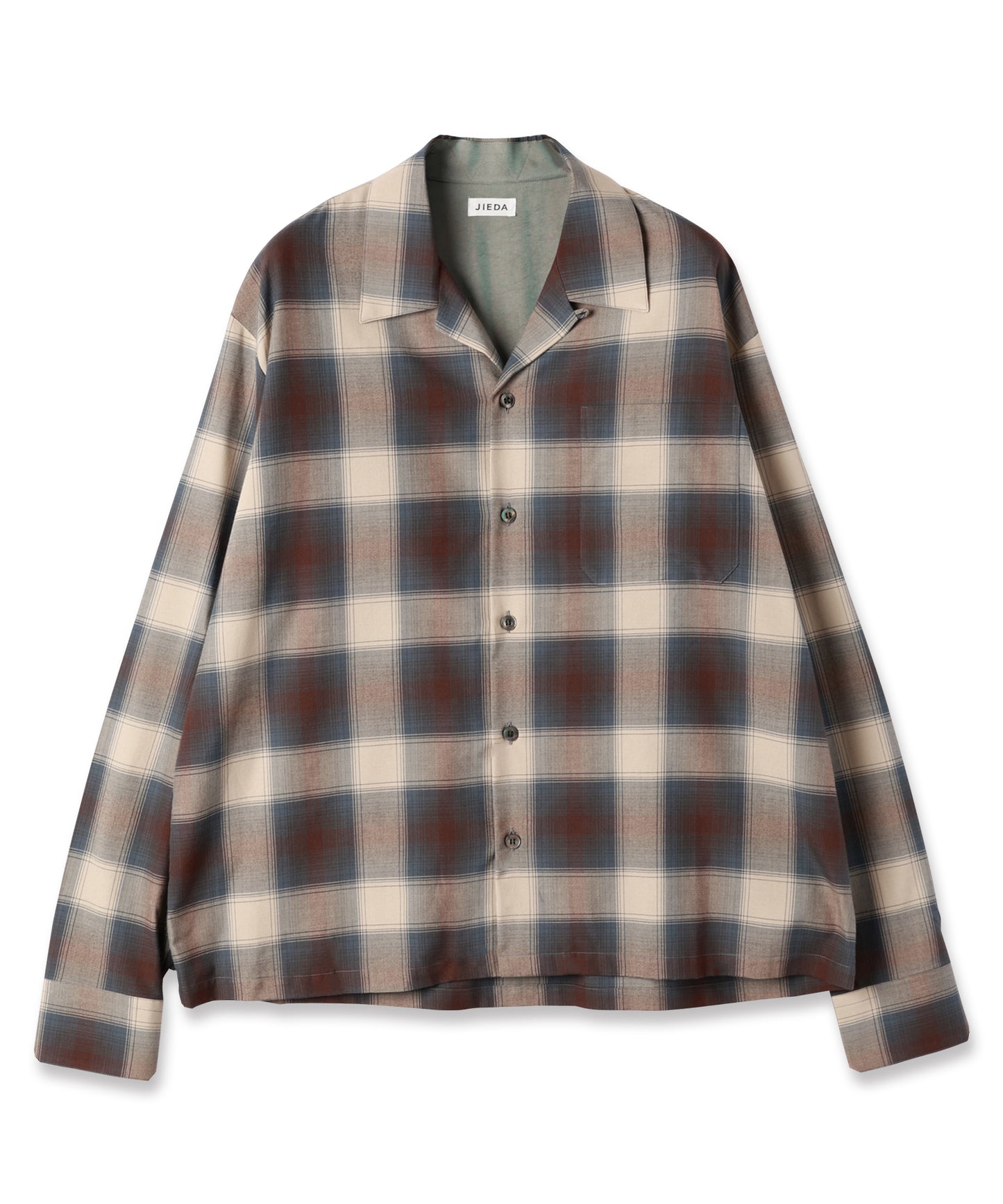 CHECK OPEN COLLAR SHIRT