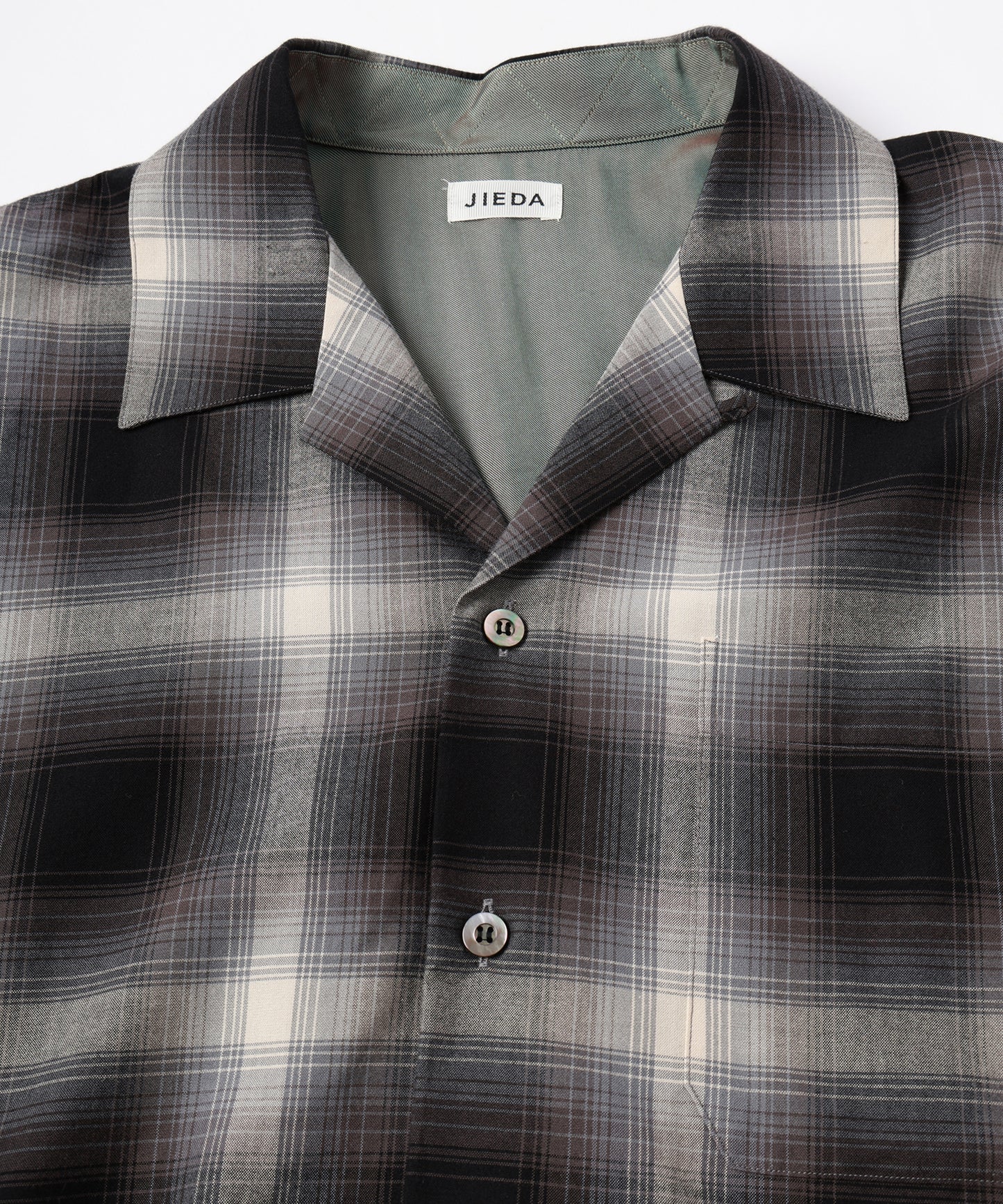 CHECK OPEN COLLAR SHIRT