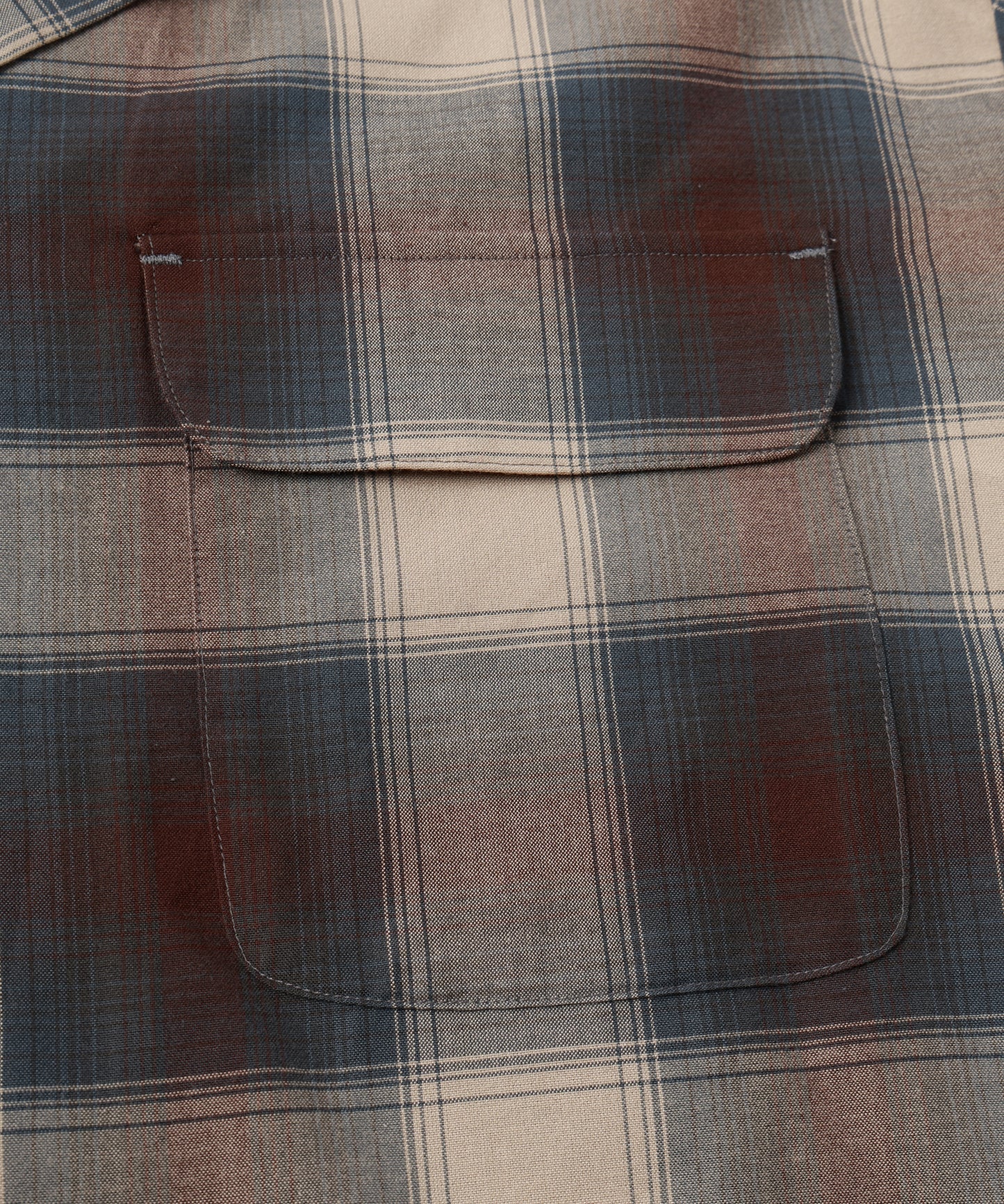 CHECK OPEN COLLAR SHIRT S/S
