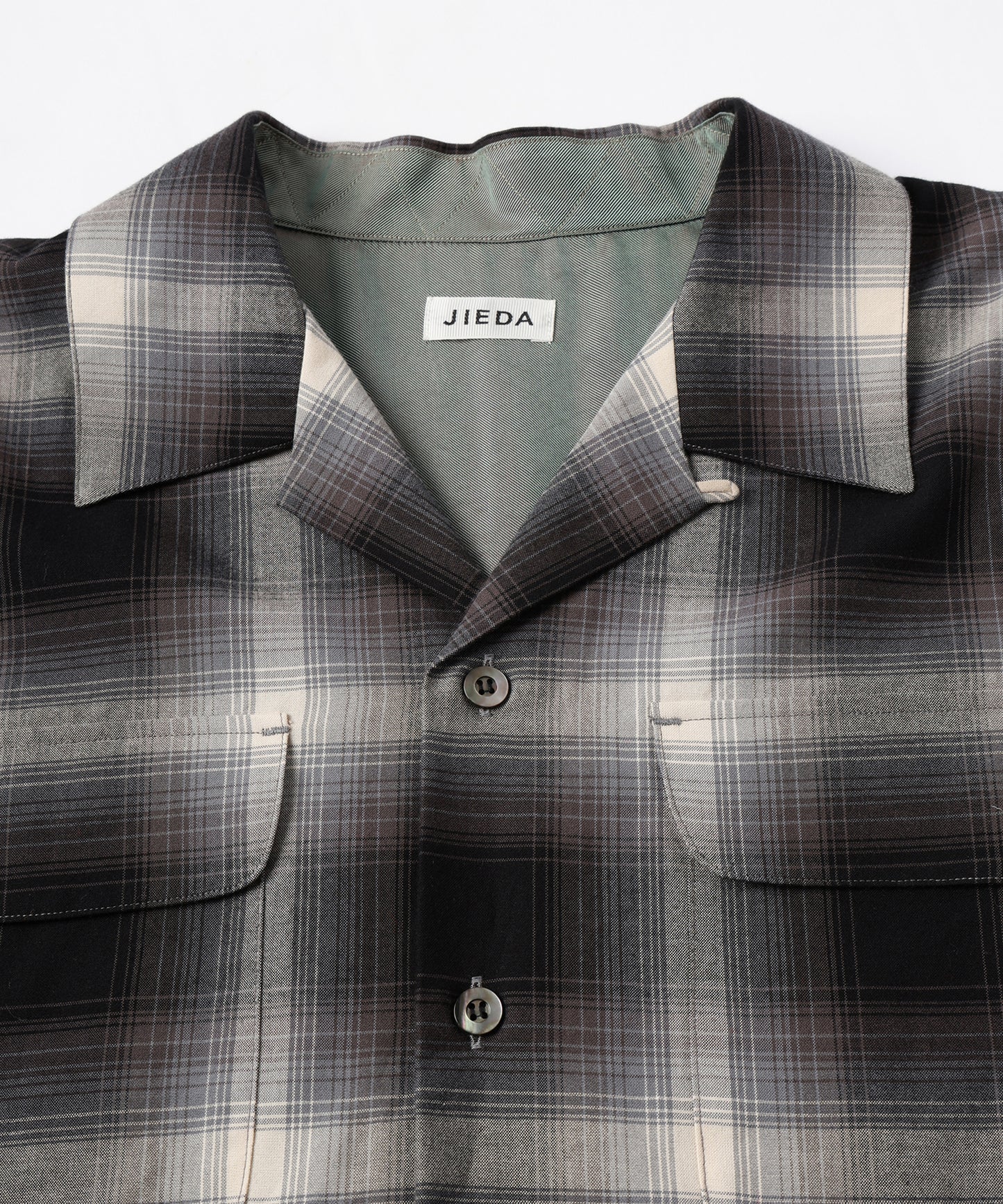 CHECK OPEN COLLAR SHIRT S/S
