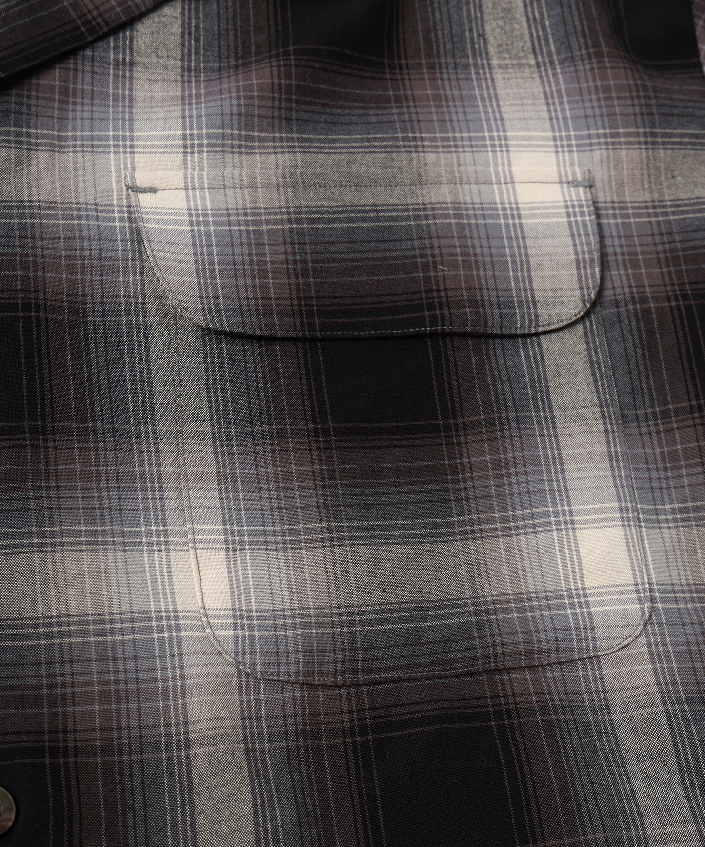 CHECK OPEN COLLAR SHIRT S/S