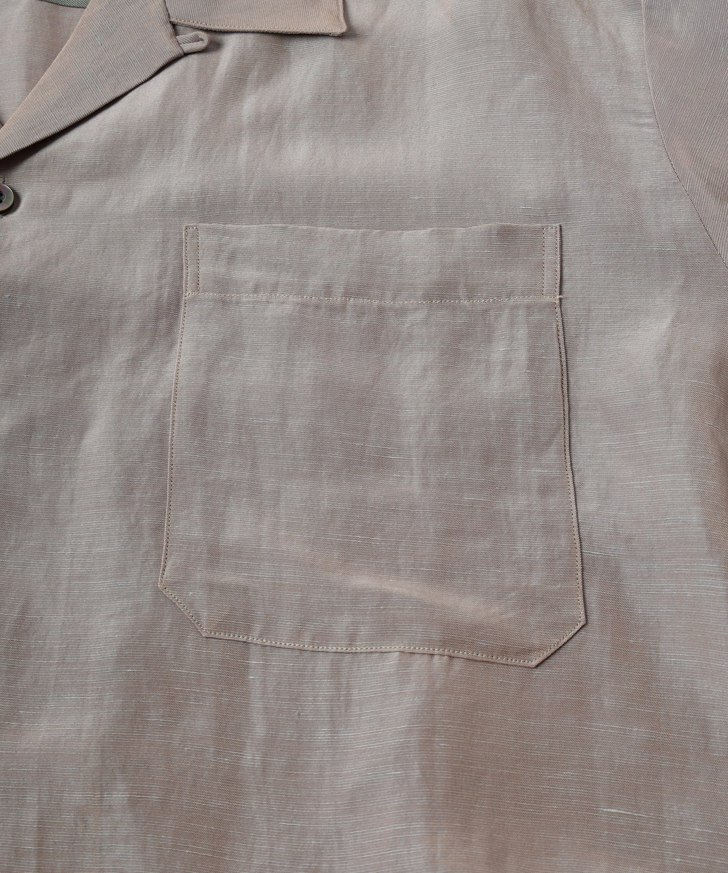 HAND STITCH OPEN COLLAR SHIRT S/S