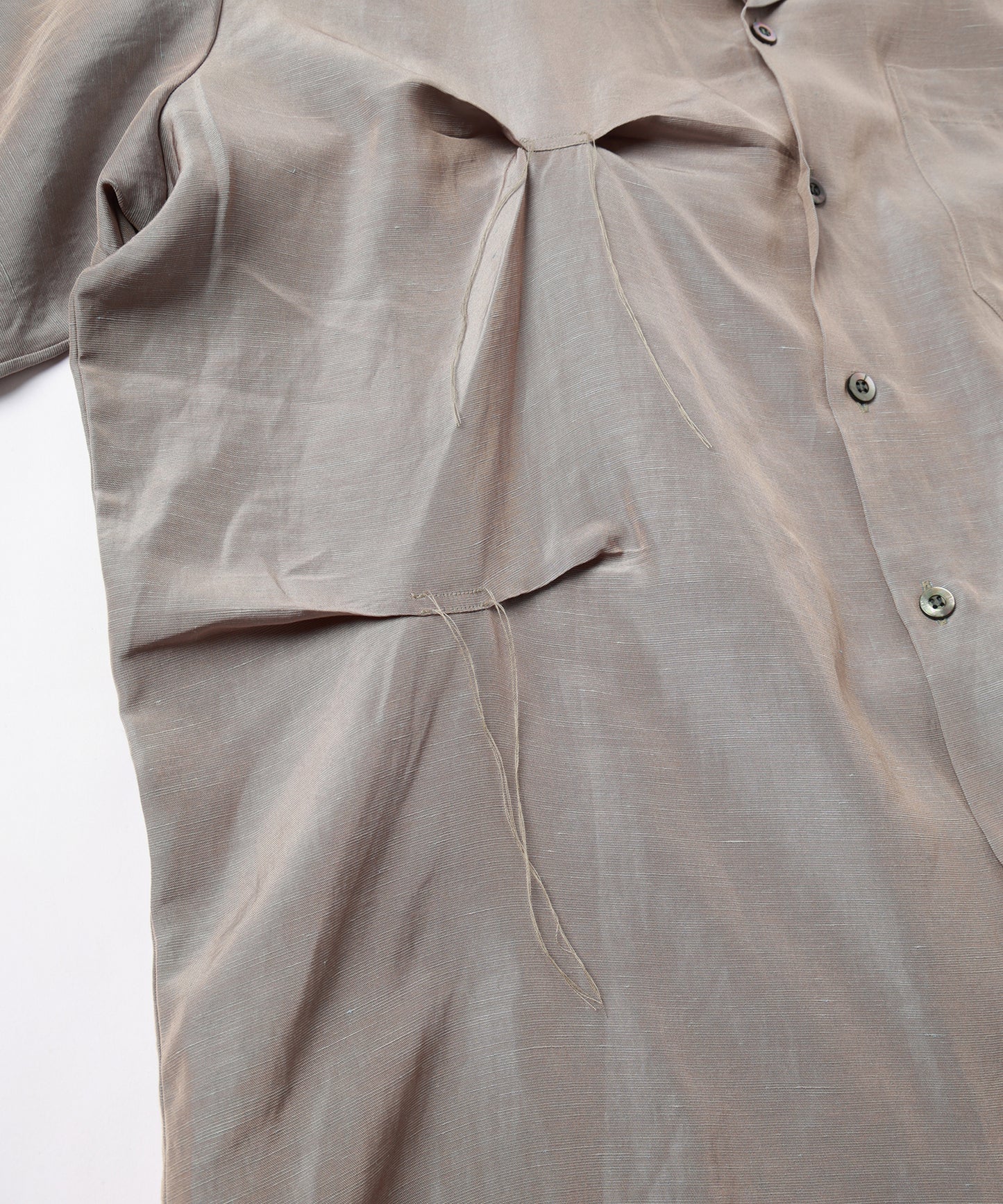 HAND STITCH OPEN COLLAR SHIRT S/S