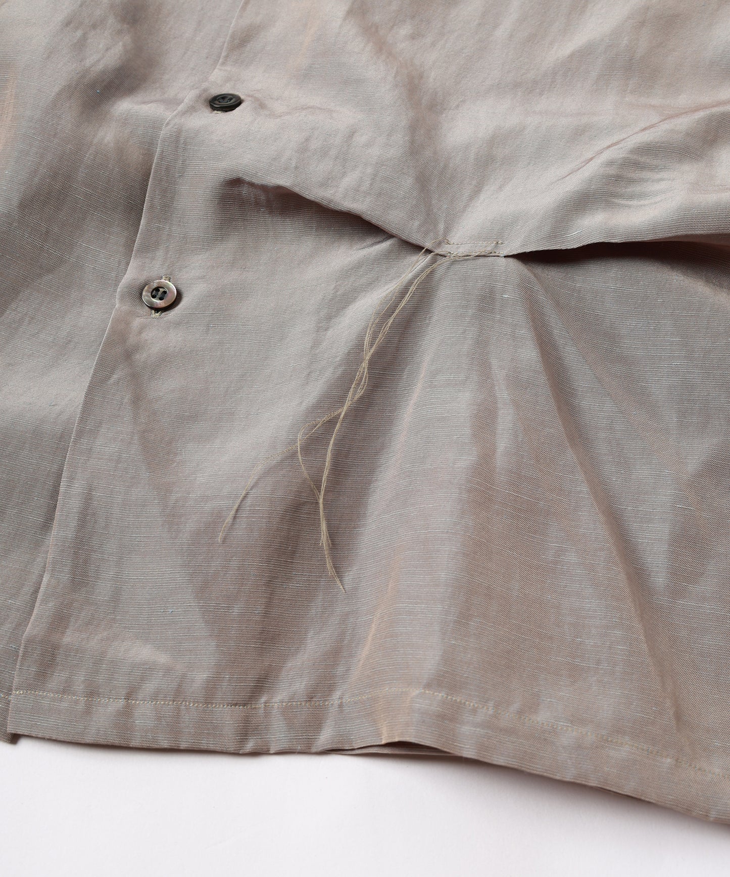 HAND STITCH OPEN COLLAR SHIRT S/S