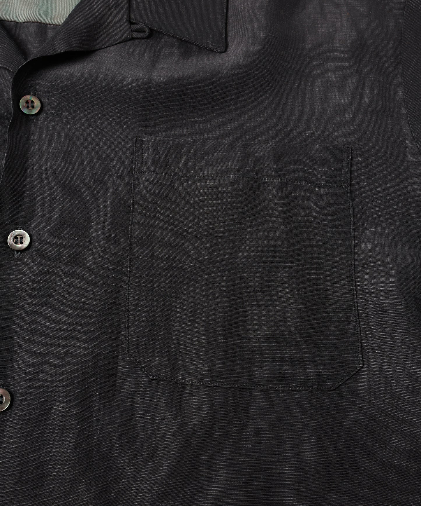HAND STITCH OPEN COLLAR SHIRT S/S