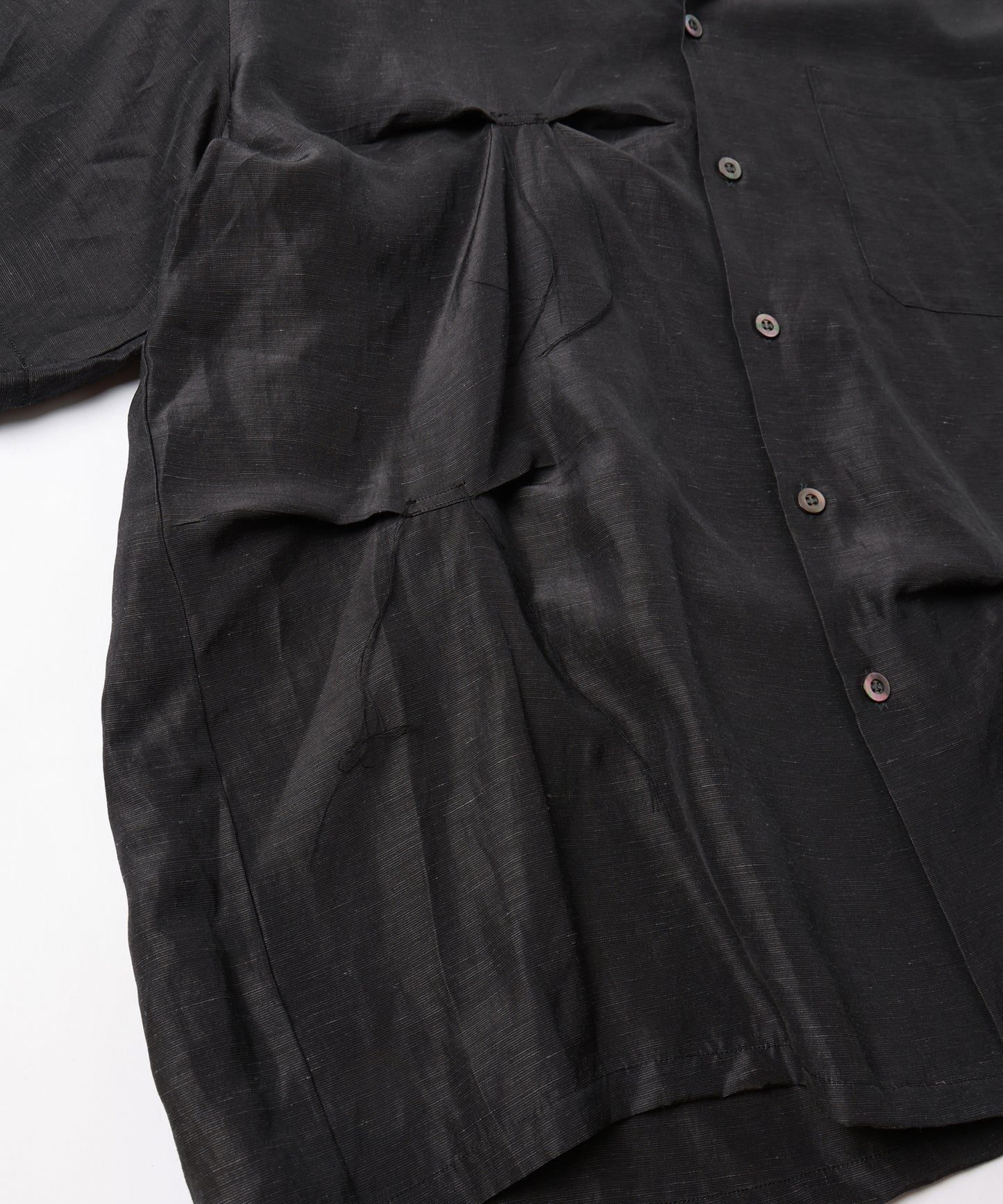 HAND STITCH OPEN COLLAR SHIRT S/S