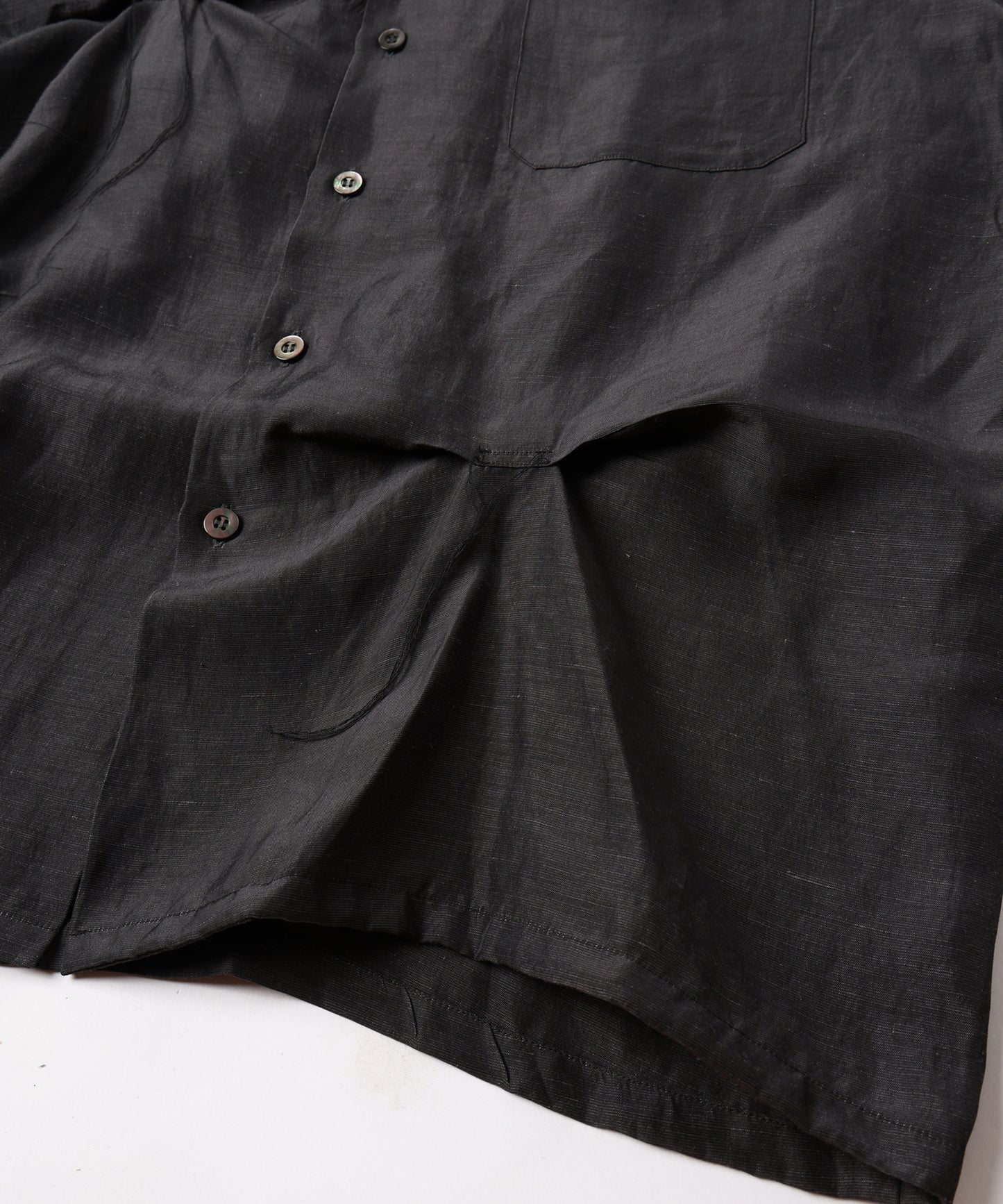 HAND STITCH OPEN COLLAR SHIRT S/S