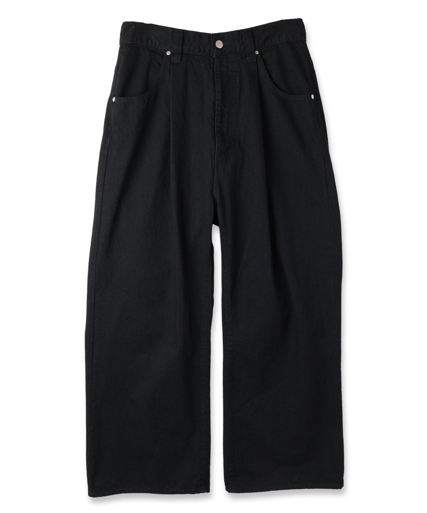 WIDE ONE TUCK STRAIGHT DENIM