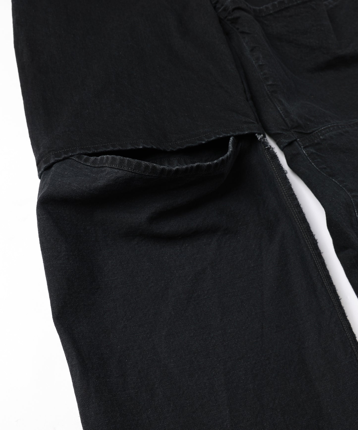KNEE HIGH LAYERED COATED DENIM