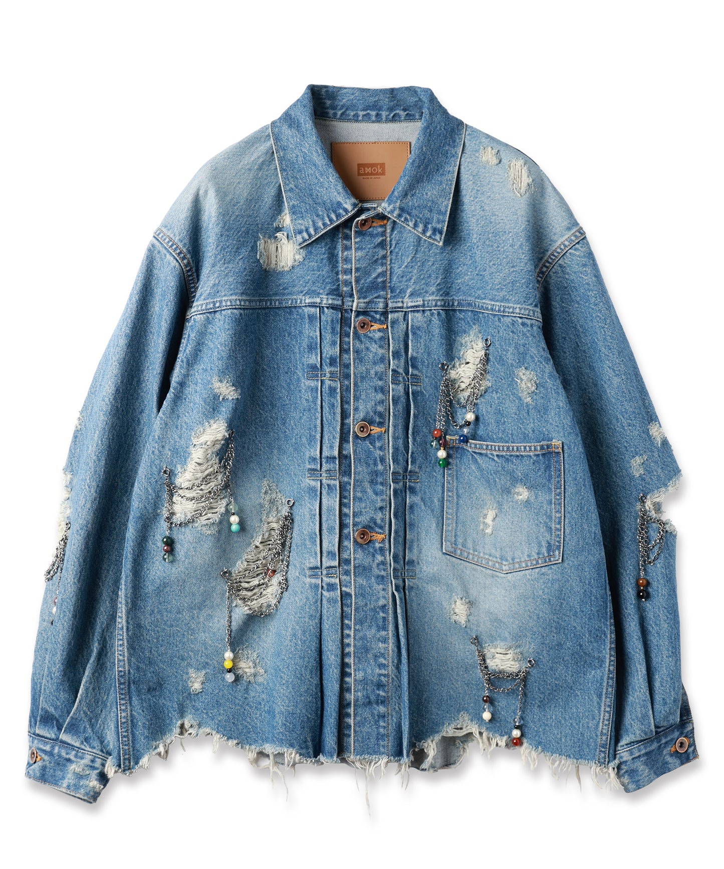CHAIN DAMEGE DENIM JACKET【8月下旬】