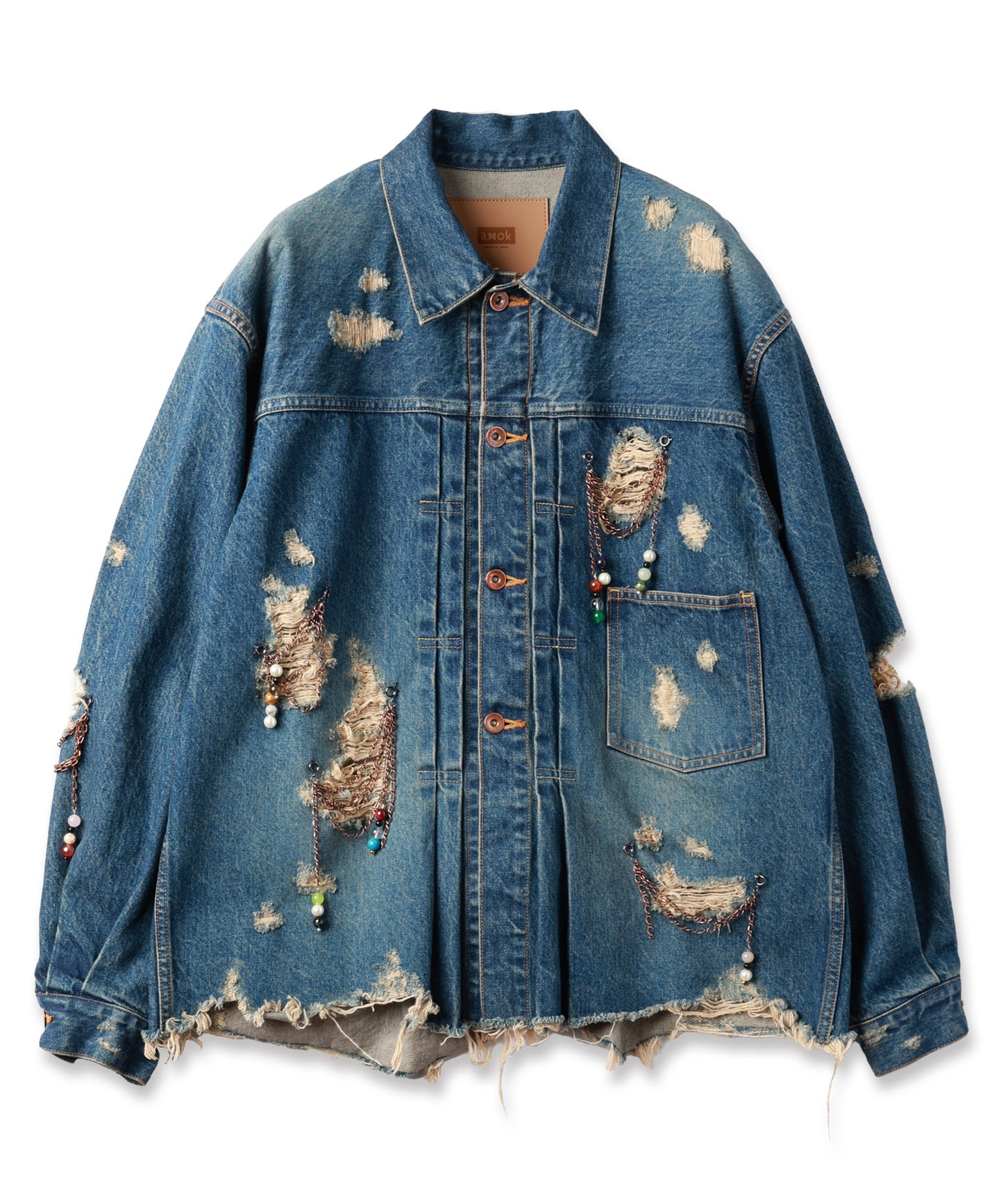 CHAIN DAMEGE DENIM JACKET【8月下旬】