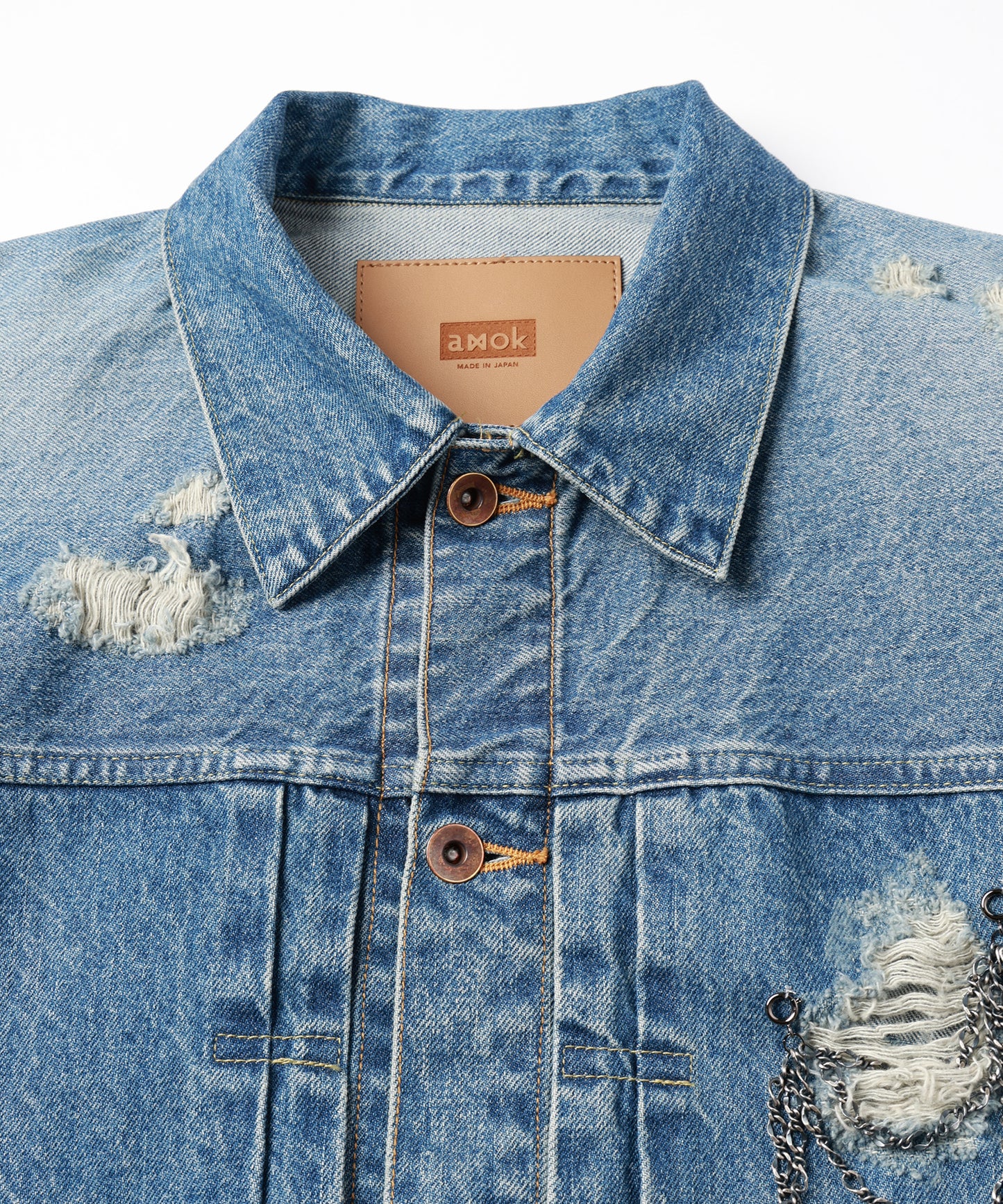CHAIN DAMEGE DENIM JACKET【8月下旬】