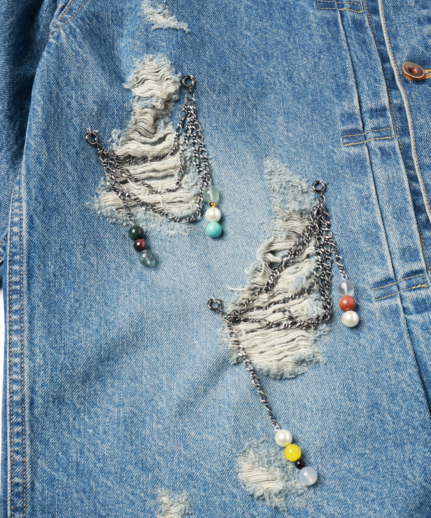 CHAIN DAMEGE DENIM JACKET【8月下旬】