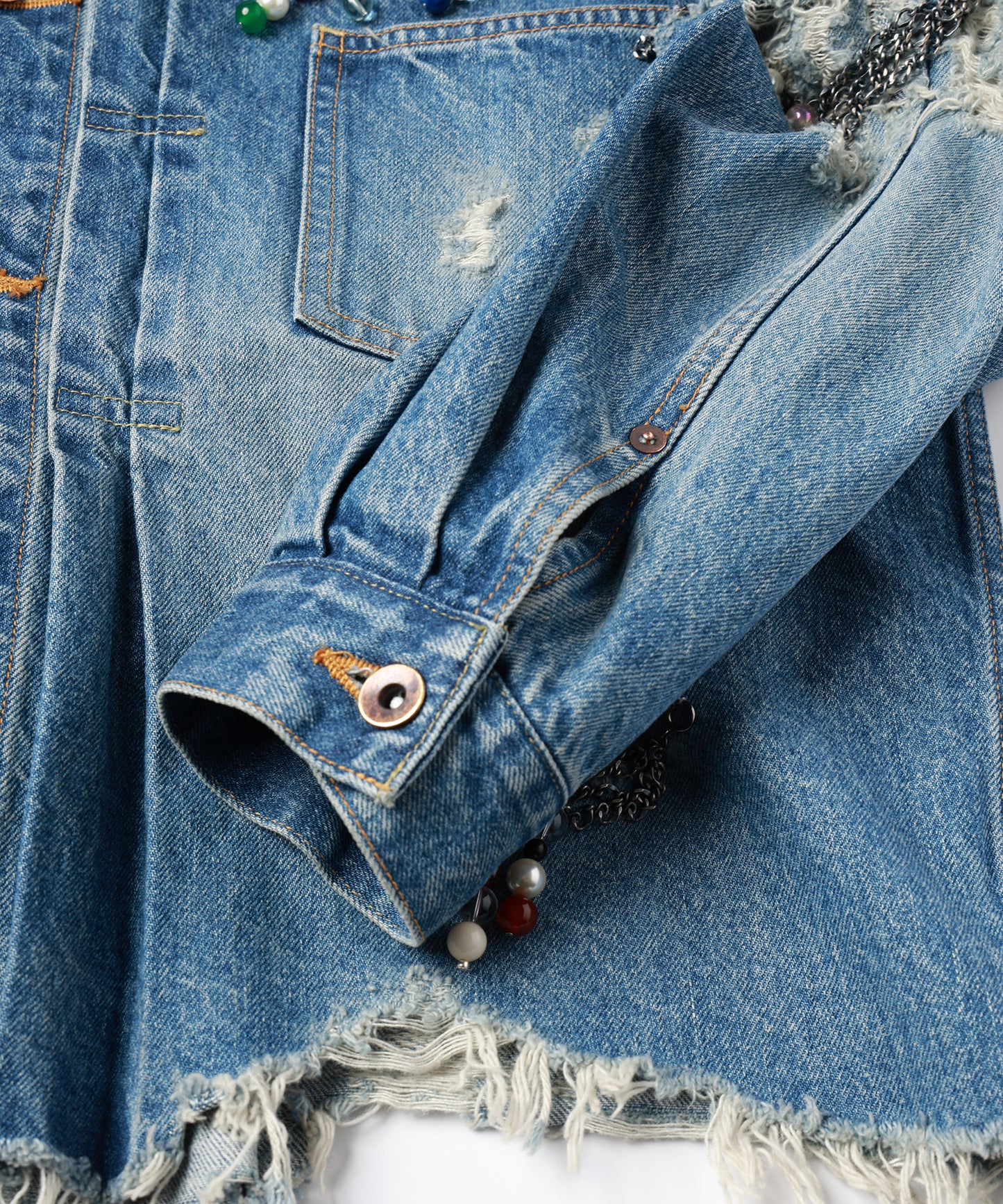 CHAIN DAMEGE DENIM JACKET【8月下旬】