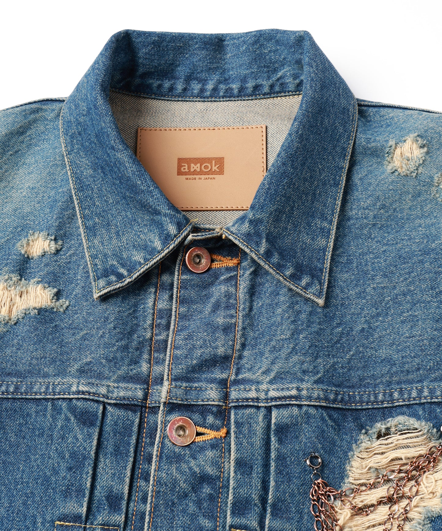 CHAIN DAMEGE DENIM JACKET【8月下旬】