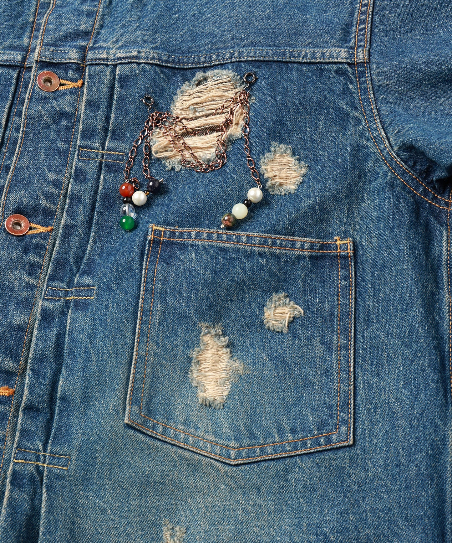 CHAIN DAMEGE DENIM JACKET【8月下旬】