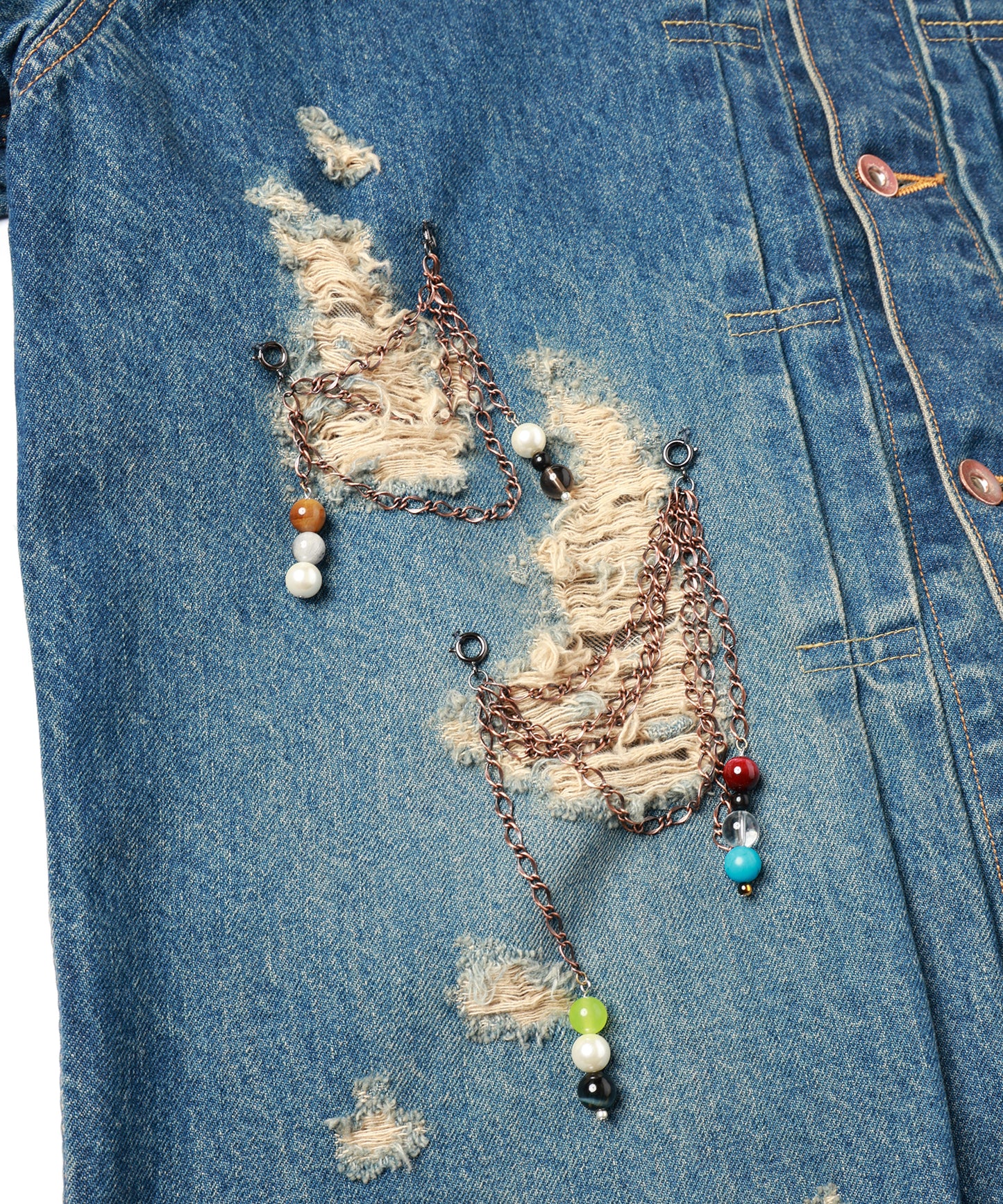 CHAIN DAMEGE DENIM JACKET【8月下旬】