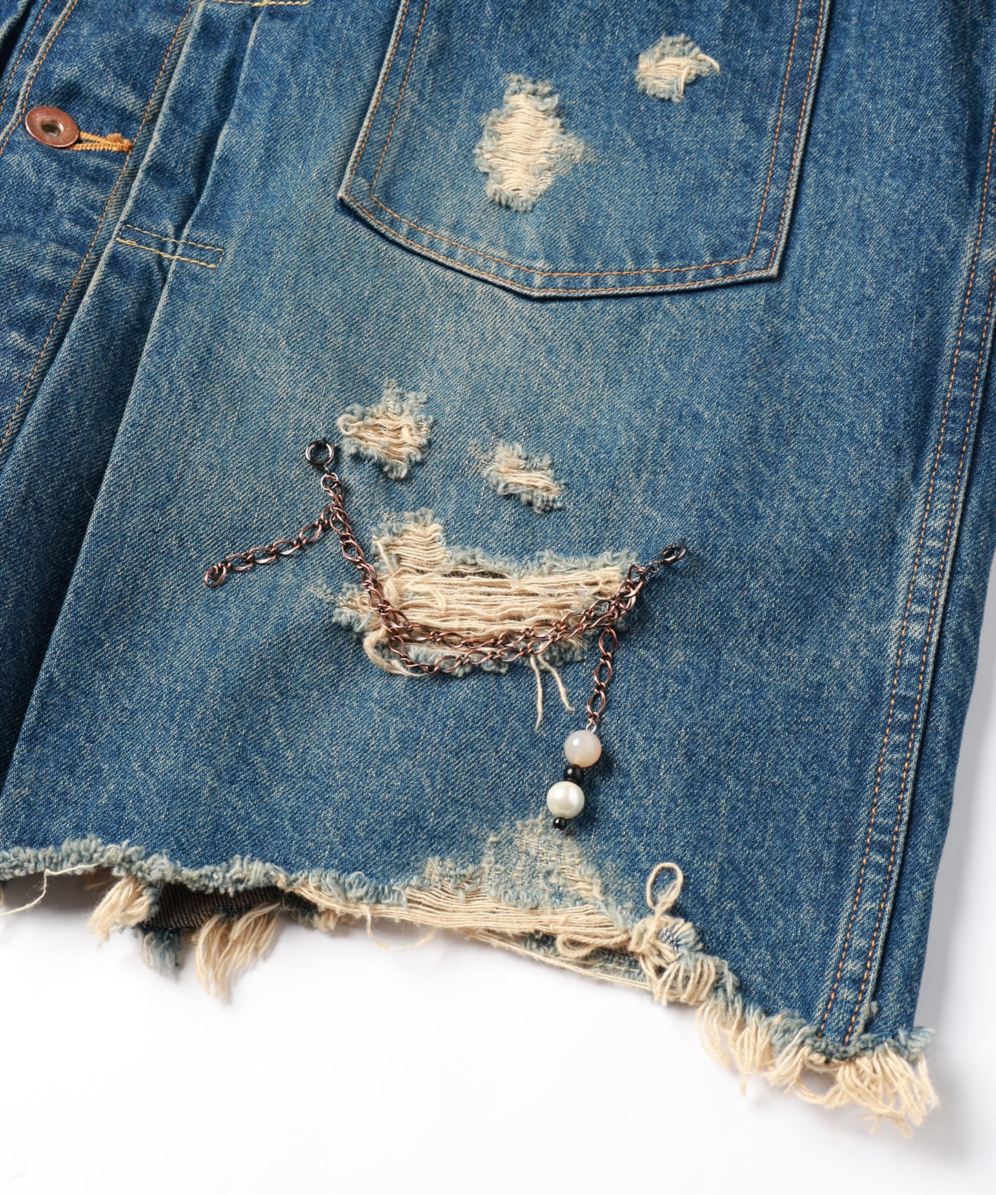 CHAIN DAMEGE DENIM JACKET【8月下旬】