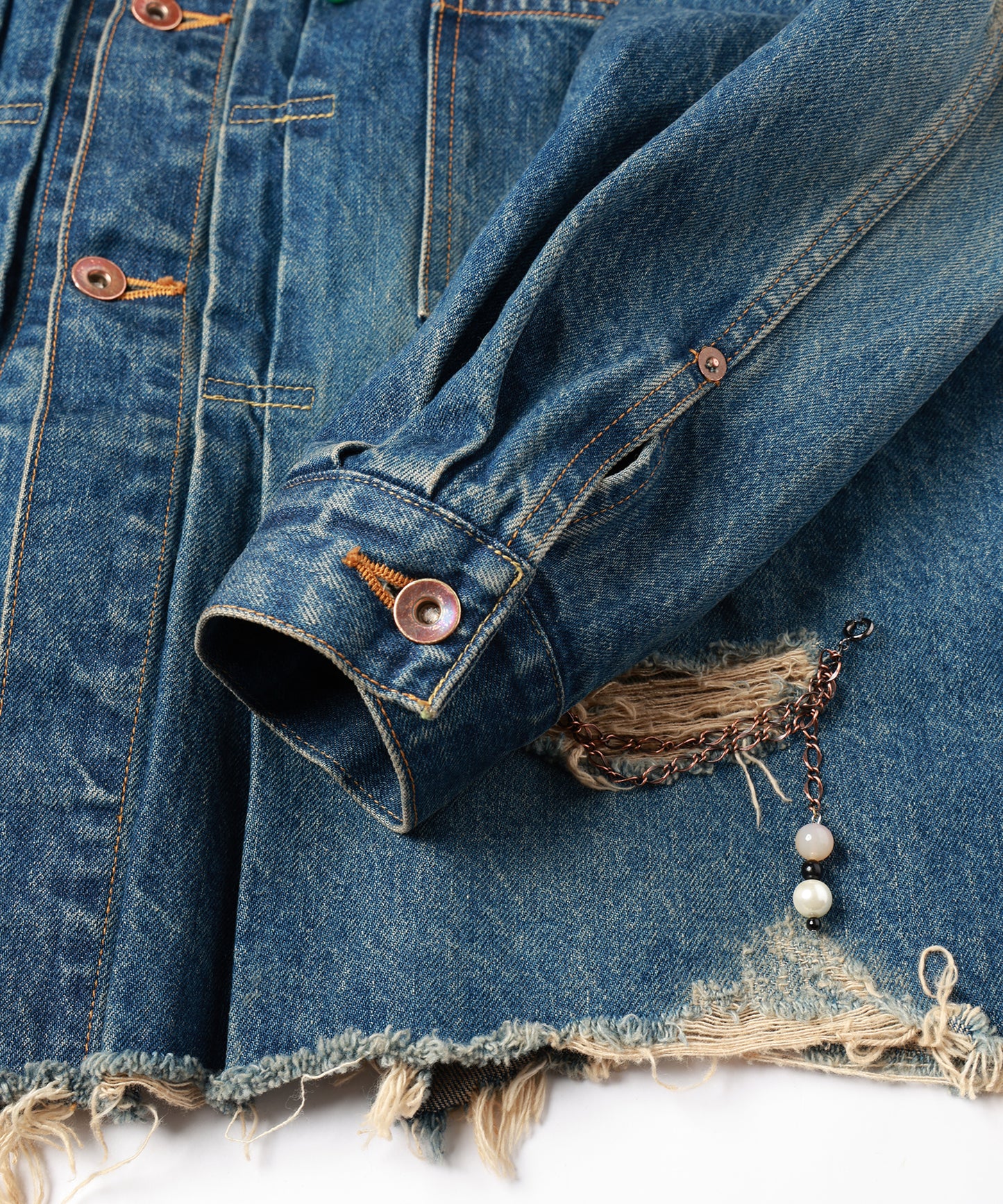 CHAIN DAMEGE DENIM JACKET【8月下旬】