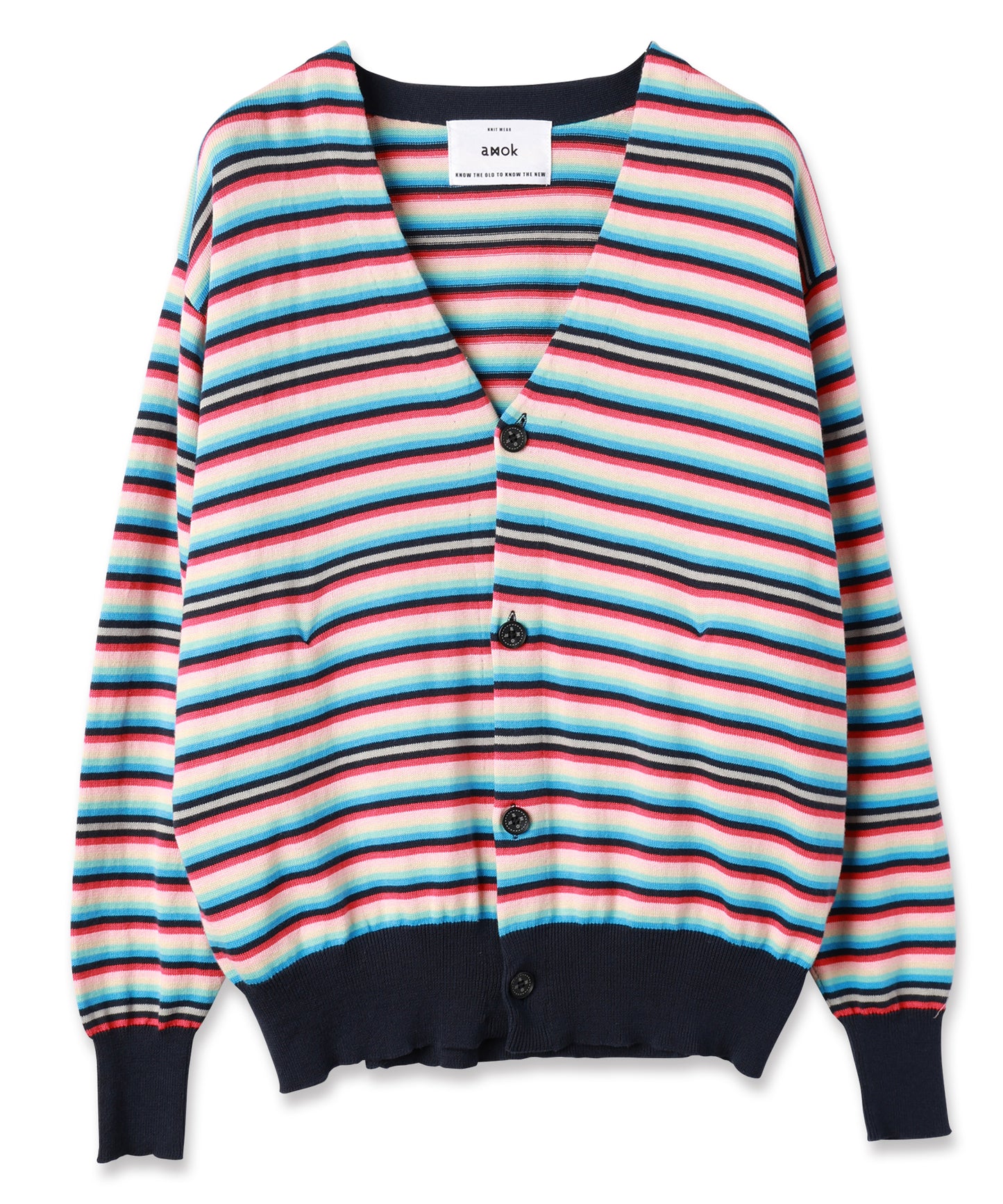 BACK-TO-FRONT BORDER KNIT