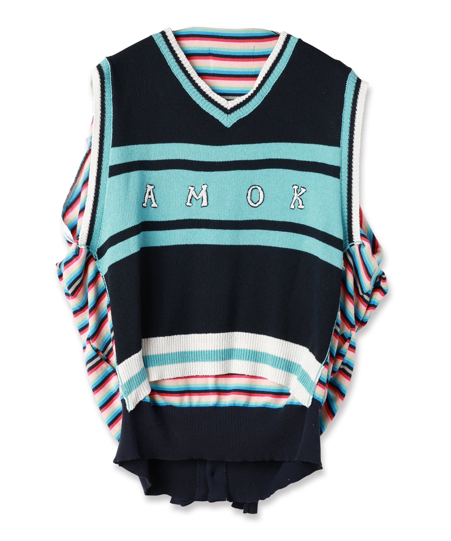BACK-TO-FRONT BORDER KNIT