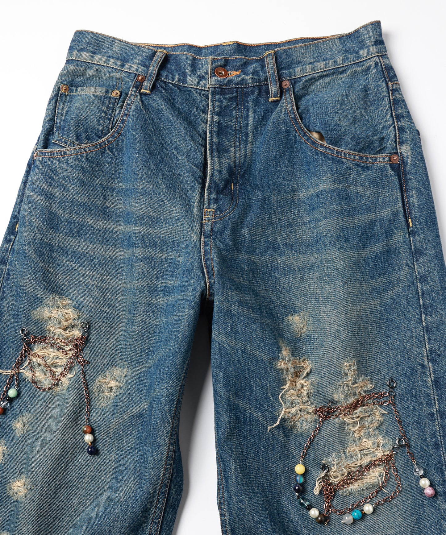CHAIN DAMEGE DENIM PANTS【8月下旬】