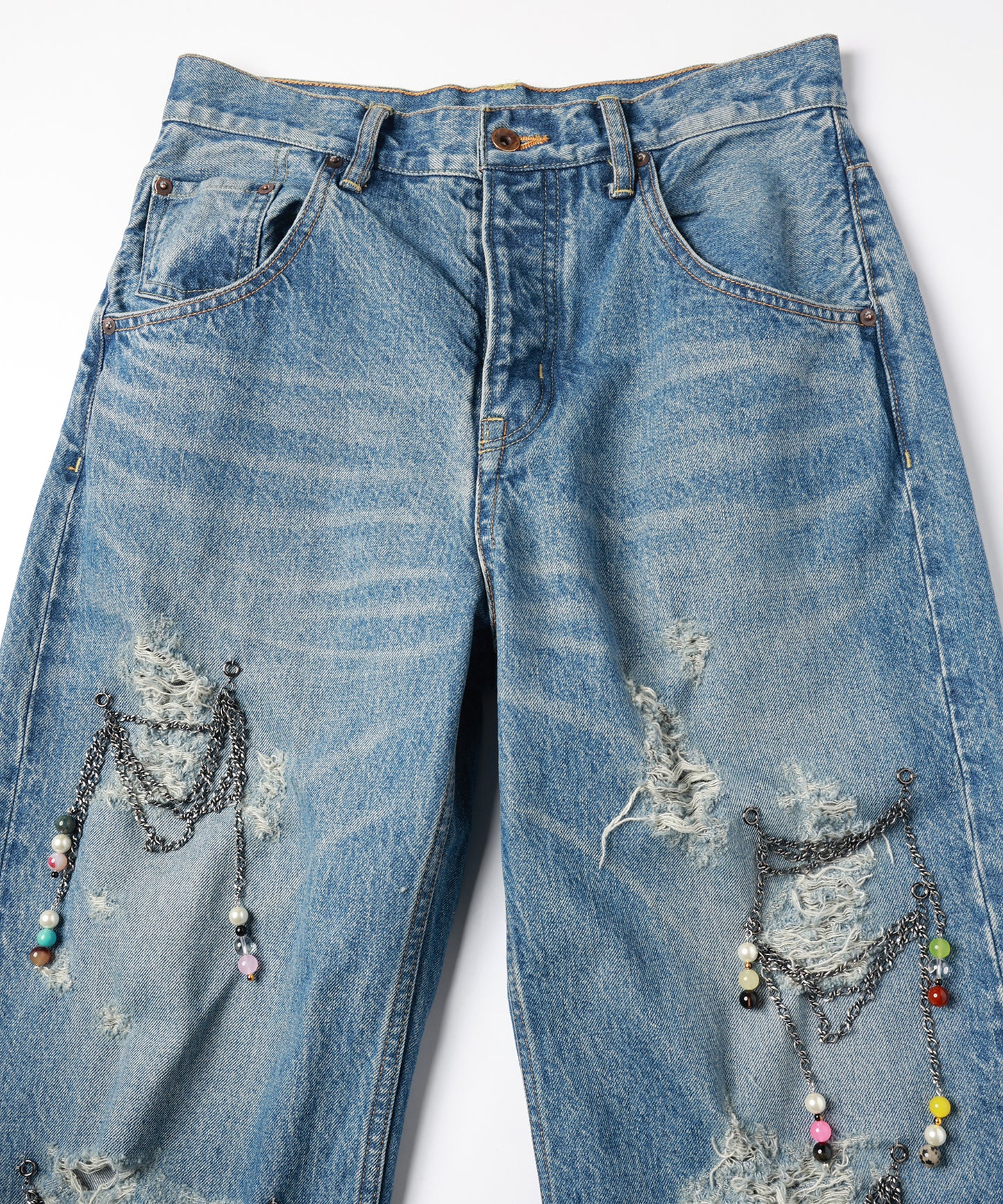 CHAIN DAMEGE DENIM PANTS【8月下旬】