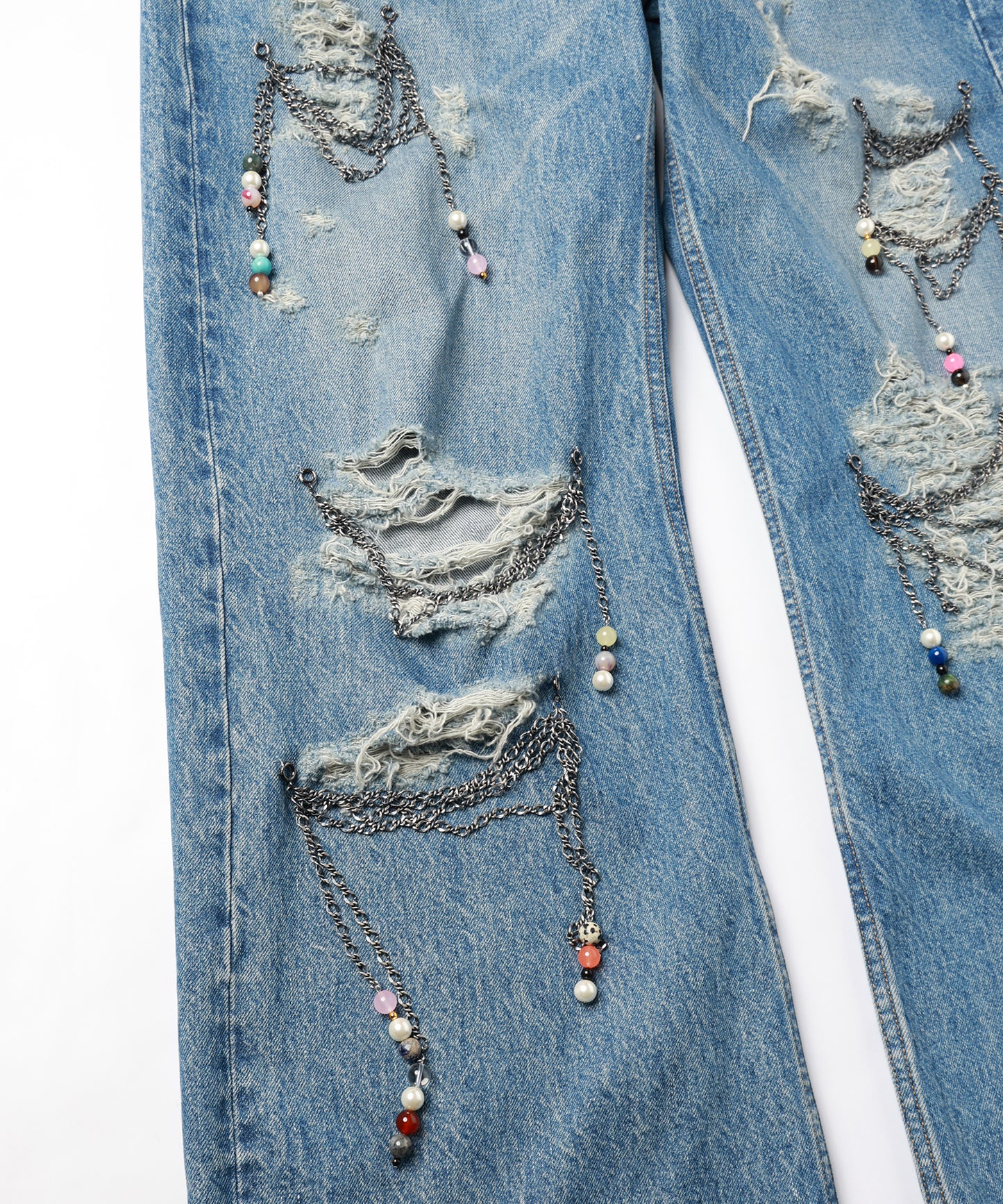 CHAIN DAMEGE DENIM PANTS【8月下旬】