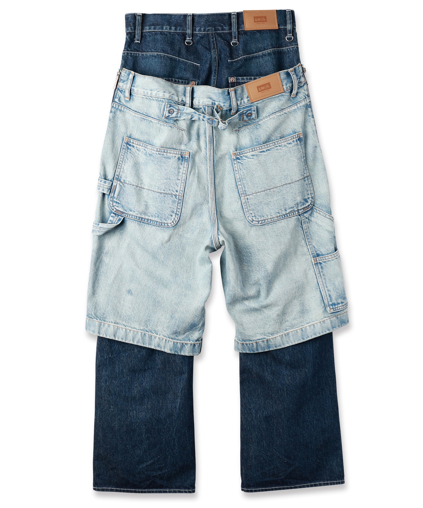 TWO-IN-ONE DENIM PANTS