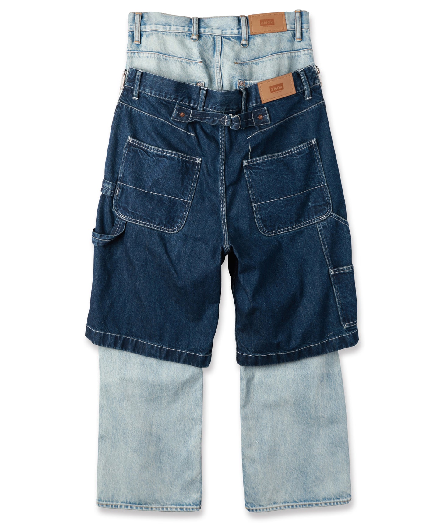 TWO-IN-ONE DENIM PANTS