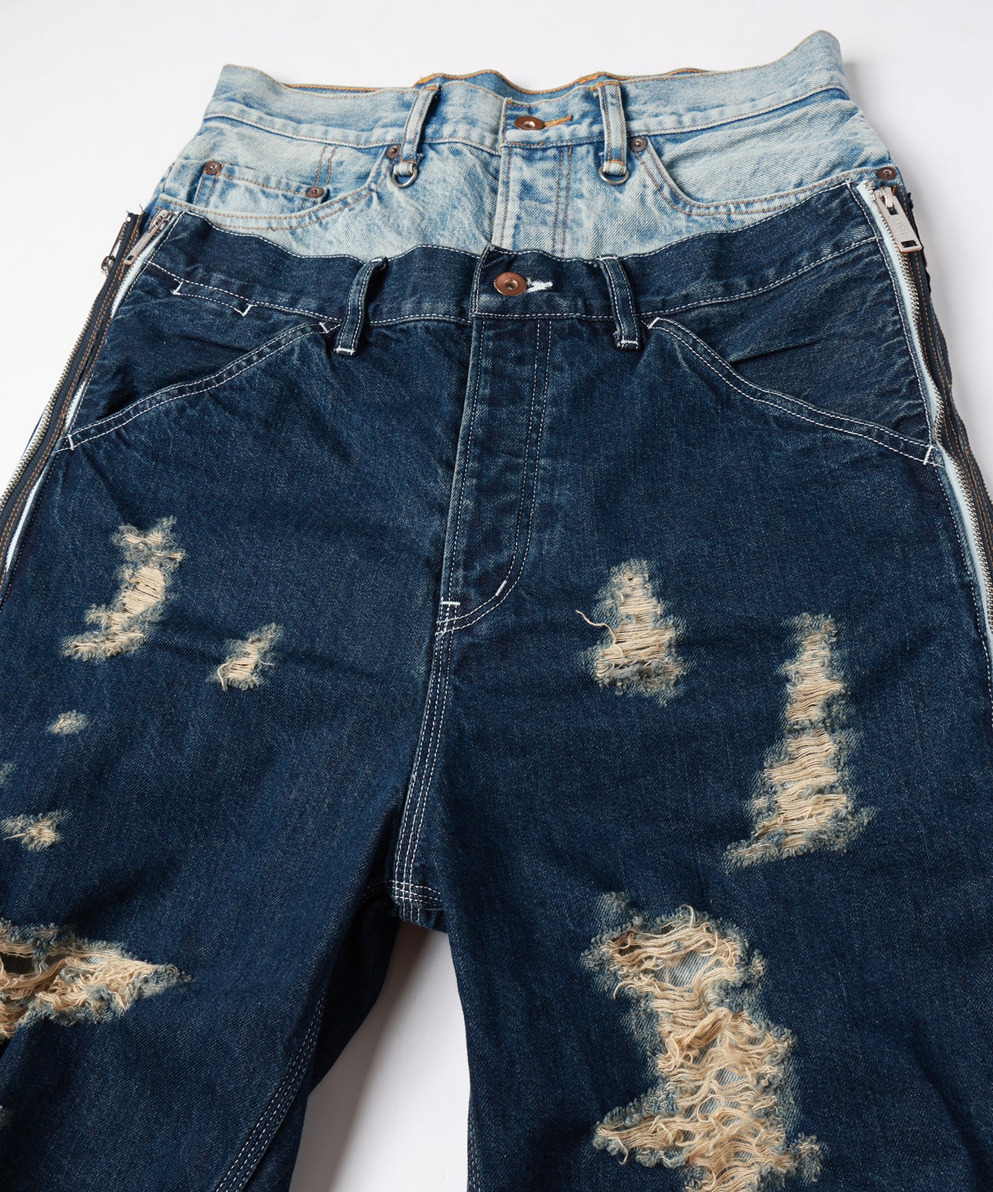 TWO-IN-ONE DENIM PANTS