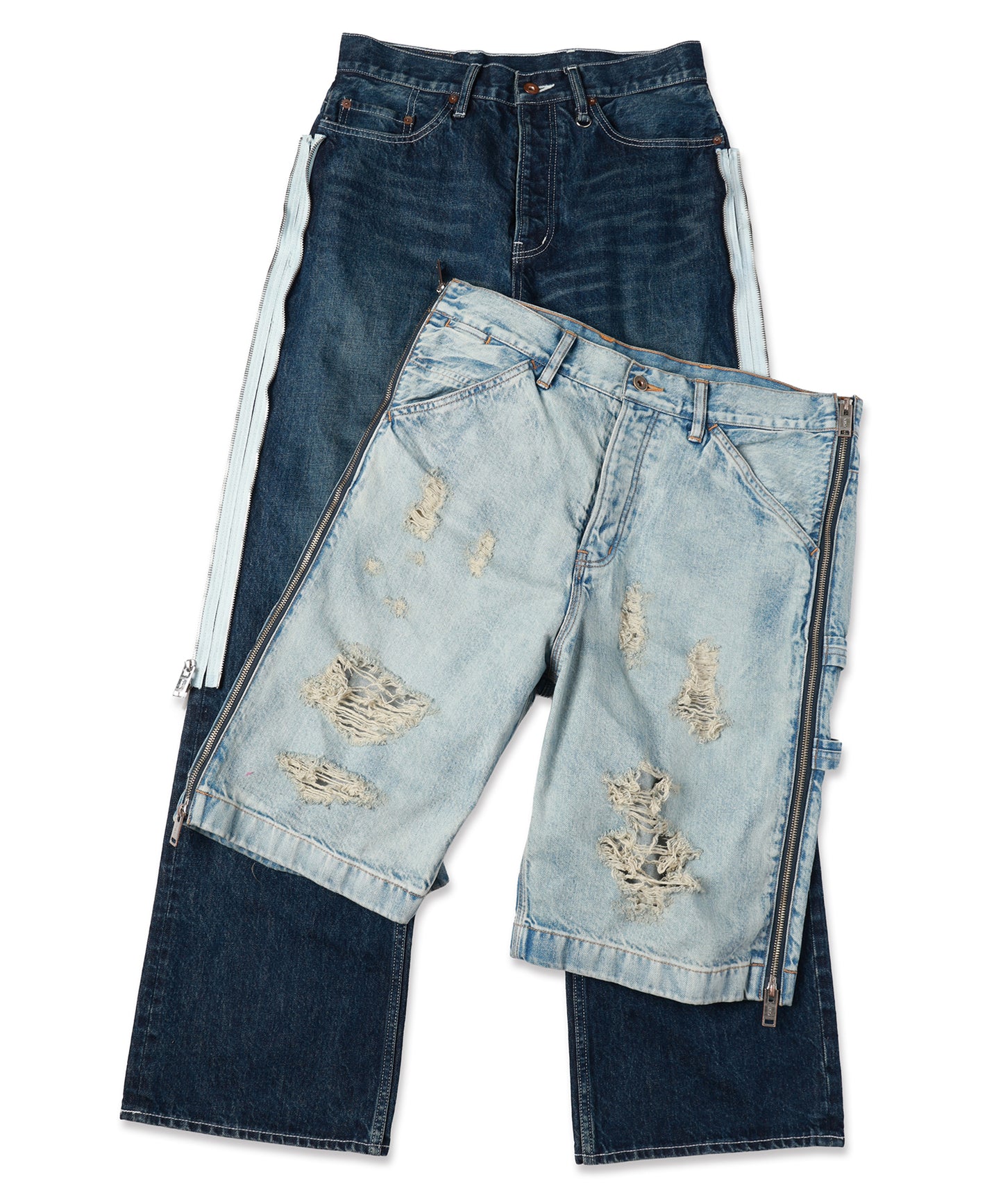 TWO-IN-ONE DENIM PANTS