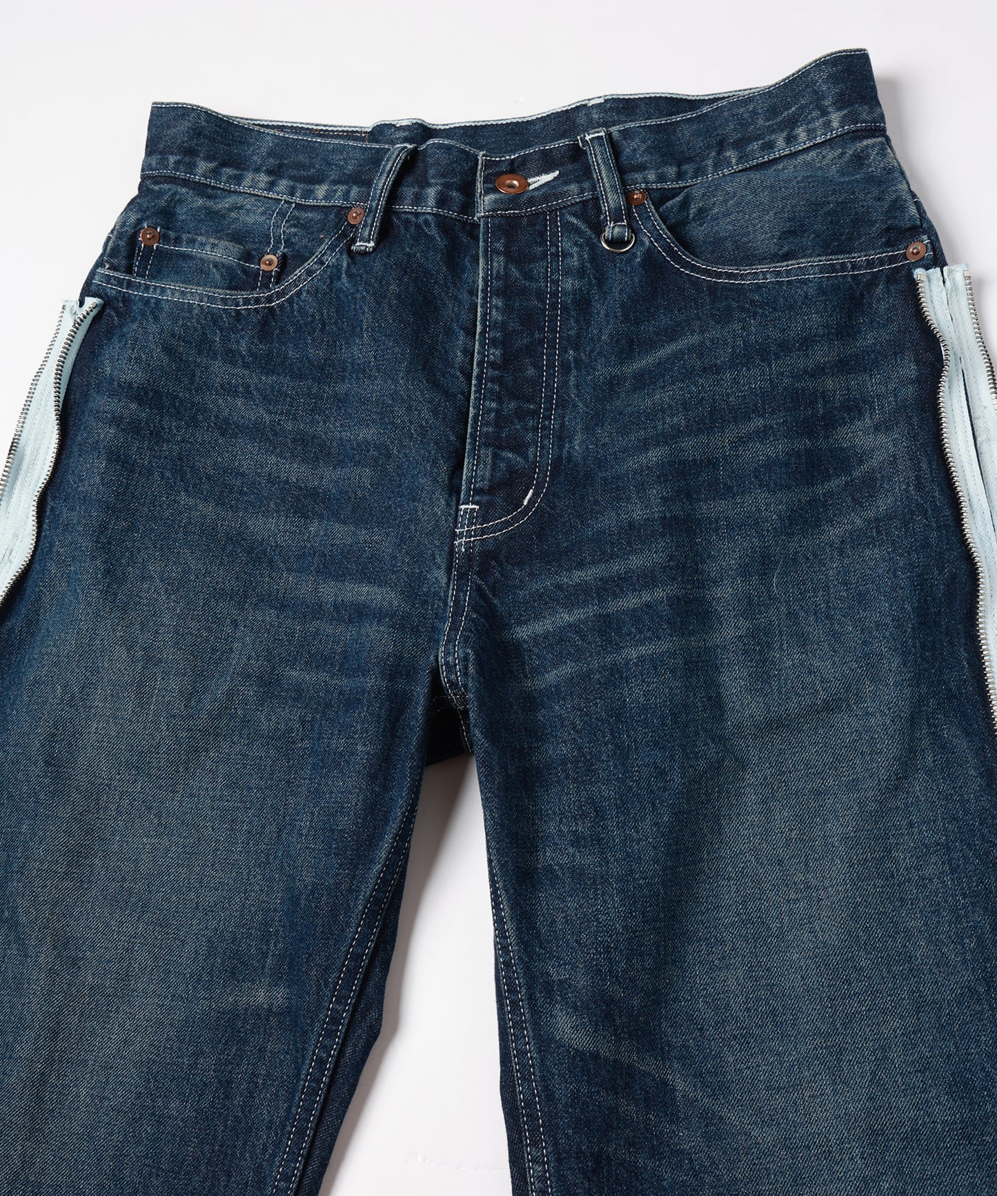 TWO-IN-ONE DENIM PANTS
